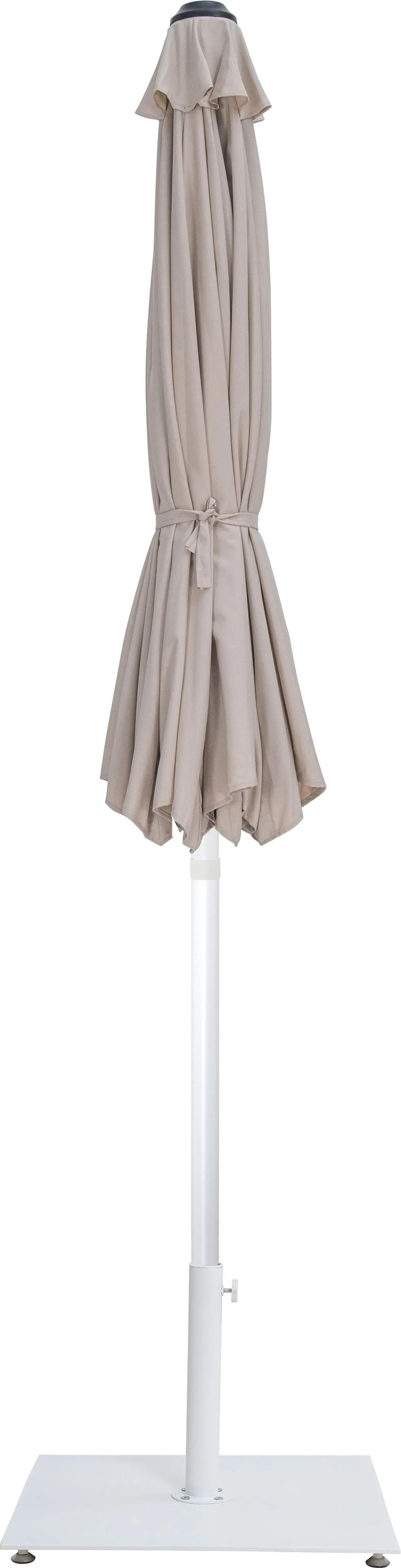 Fiji Beige Patio Umbrella with White Aluminum Base Set-3
