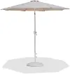 Fiji Beige Patio Umbrella with White Aluminum Base Set