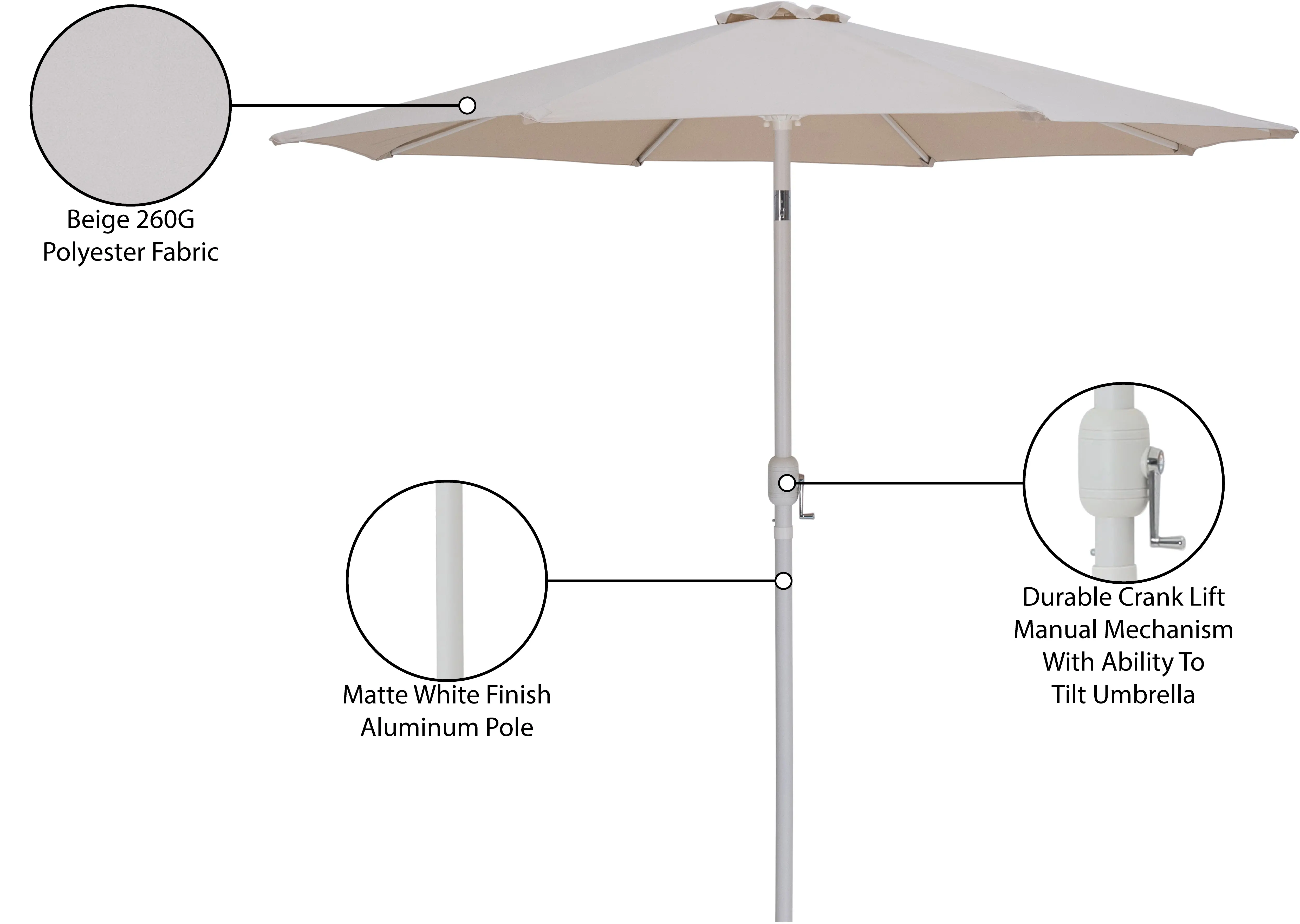 Fiji Beige Patio Umbrella-10