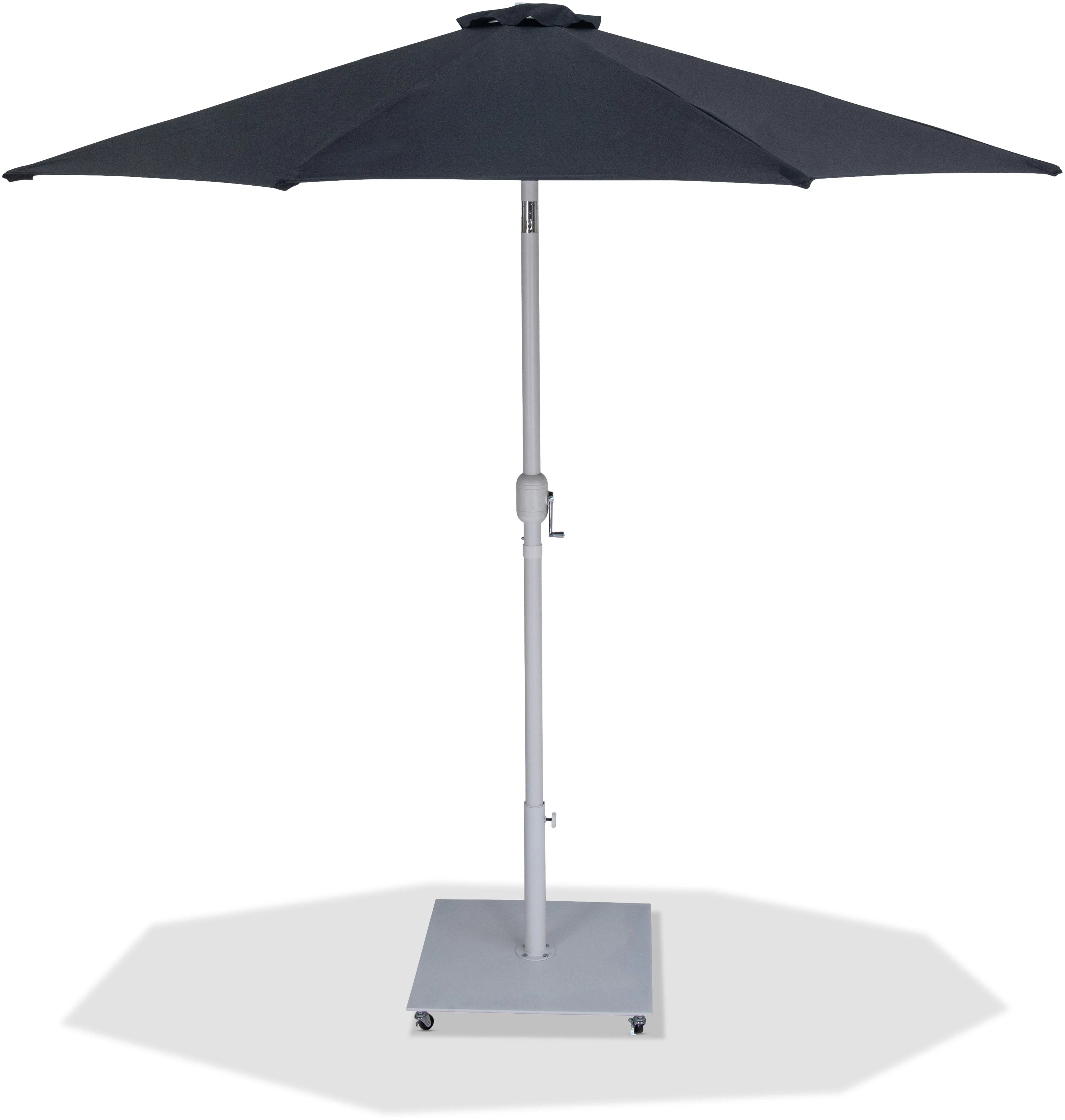 Fiji Black Patio Umbrella with White Aluminum Base Set-1