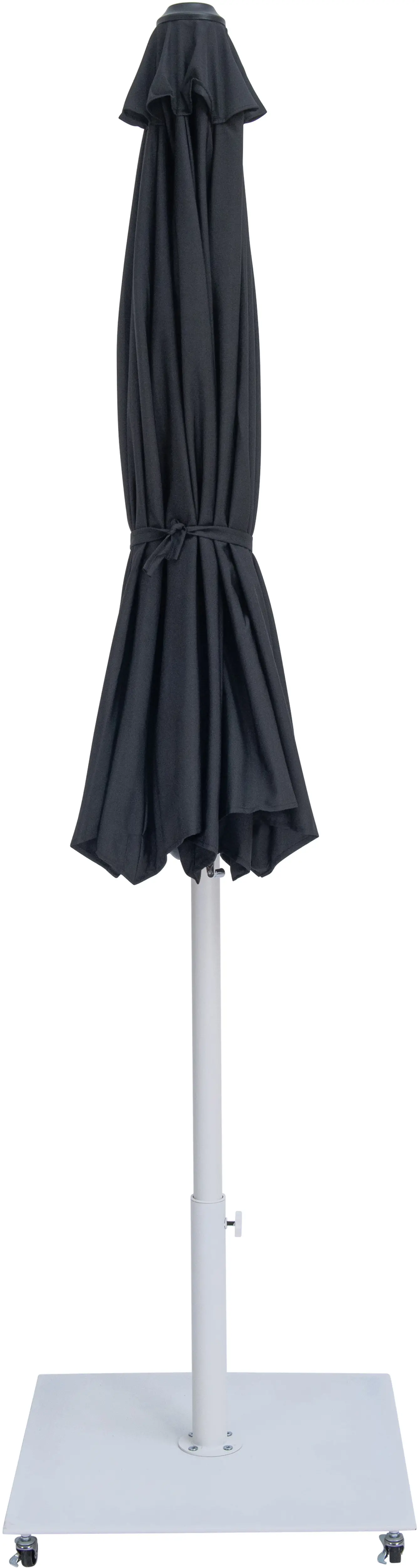 Fiji Black Patio Umbrella with White Aluminum Base Set-3