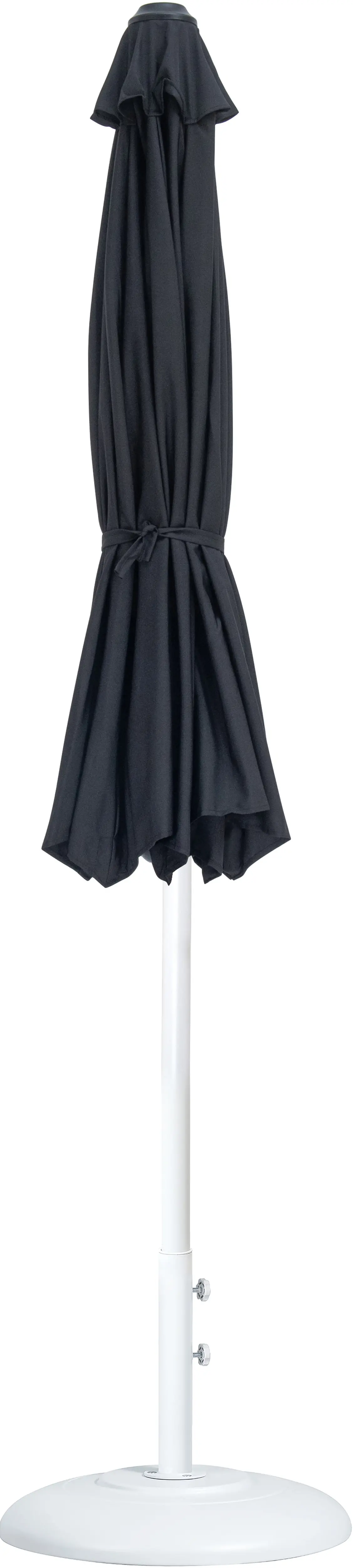 55015BLACK-BW Fiji Black Patio Umbrella with White Aluminum Base Set-3