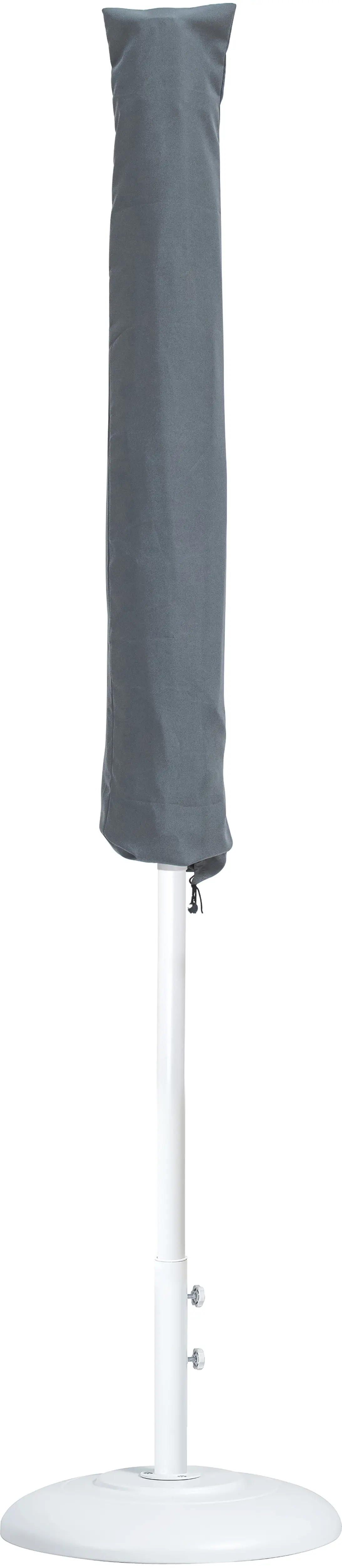 55015BLACK-BW Fiji Black Patio Umbrella with White Aluminum Base Set-4