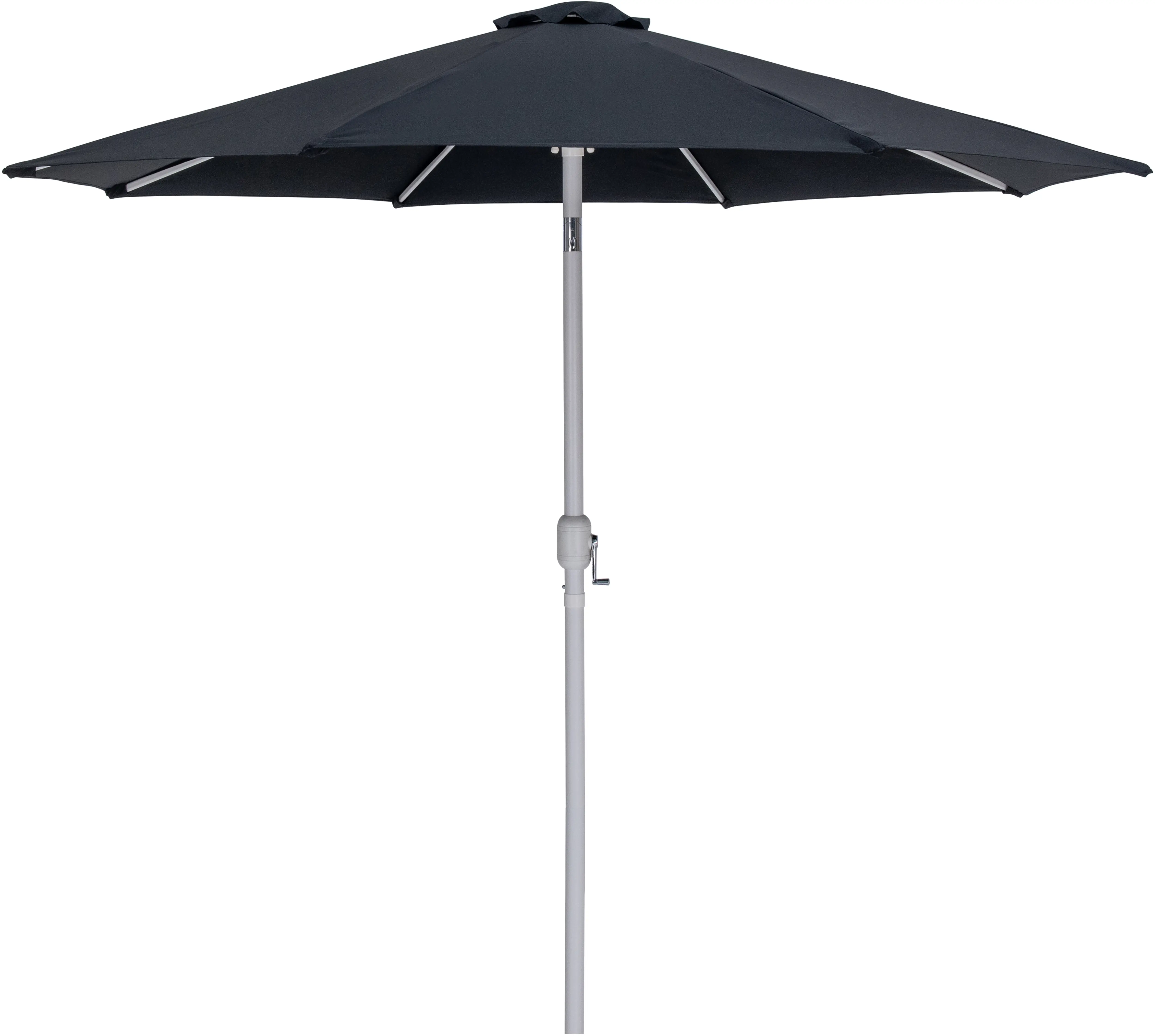 55015BLACK-BW Fiji Black Patio Umbrella with White Aluminum Base Set-5