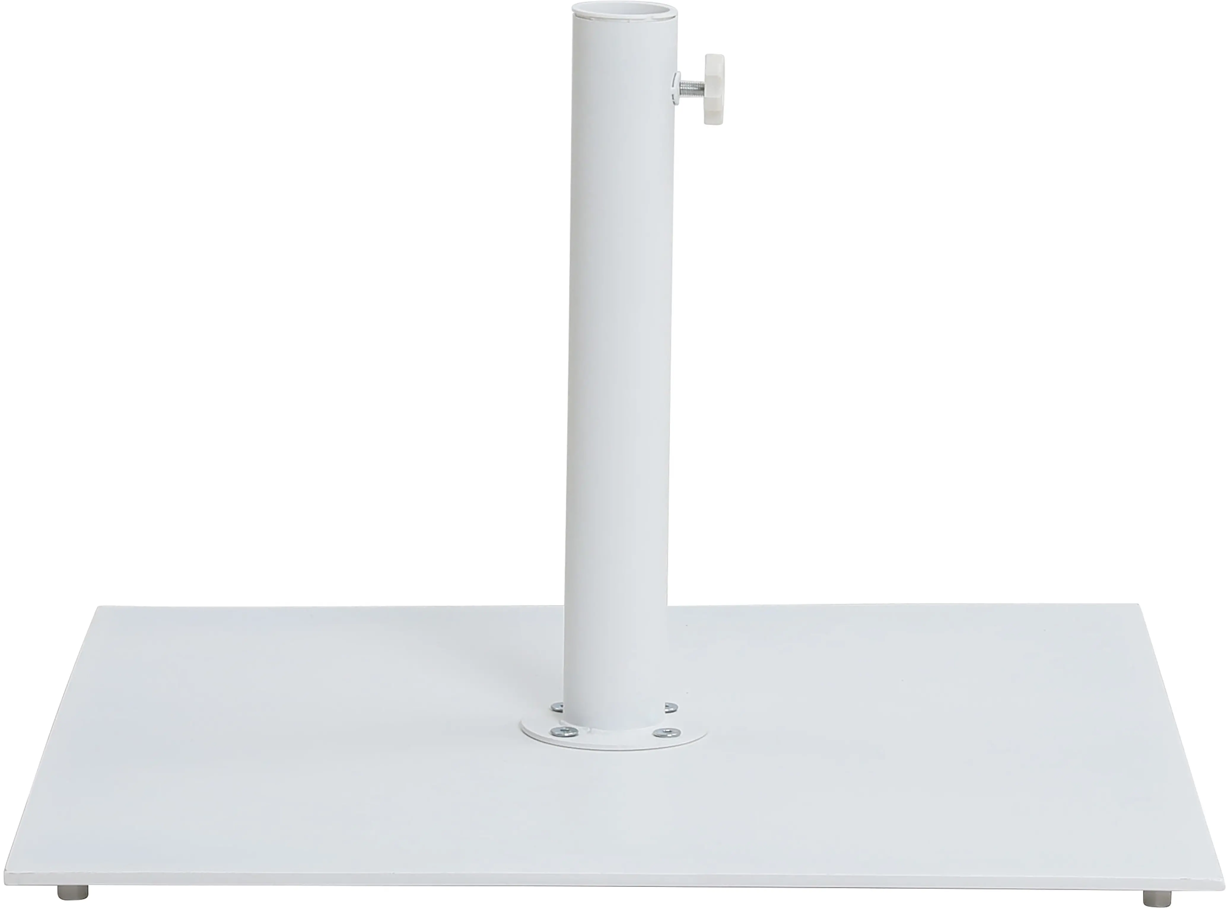 Fiji White Patio Umbrella with White Aluminum Base Set-13