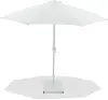 Fiji White Patio Umbrella with White Aluminum Base Set