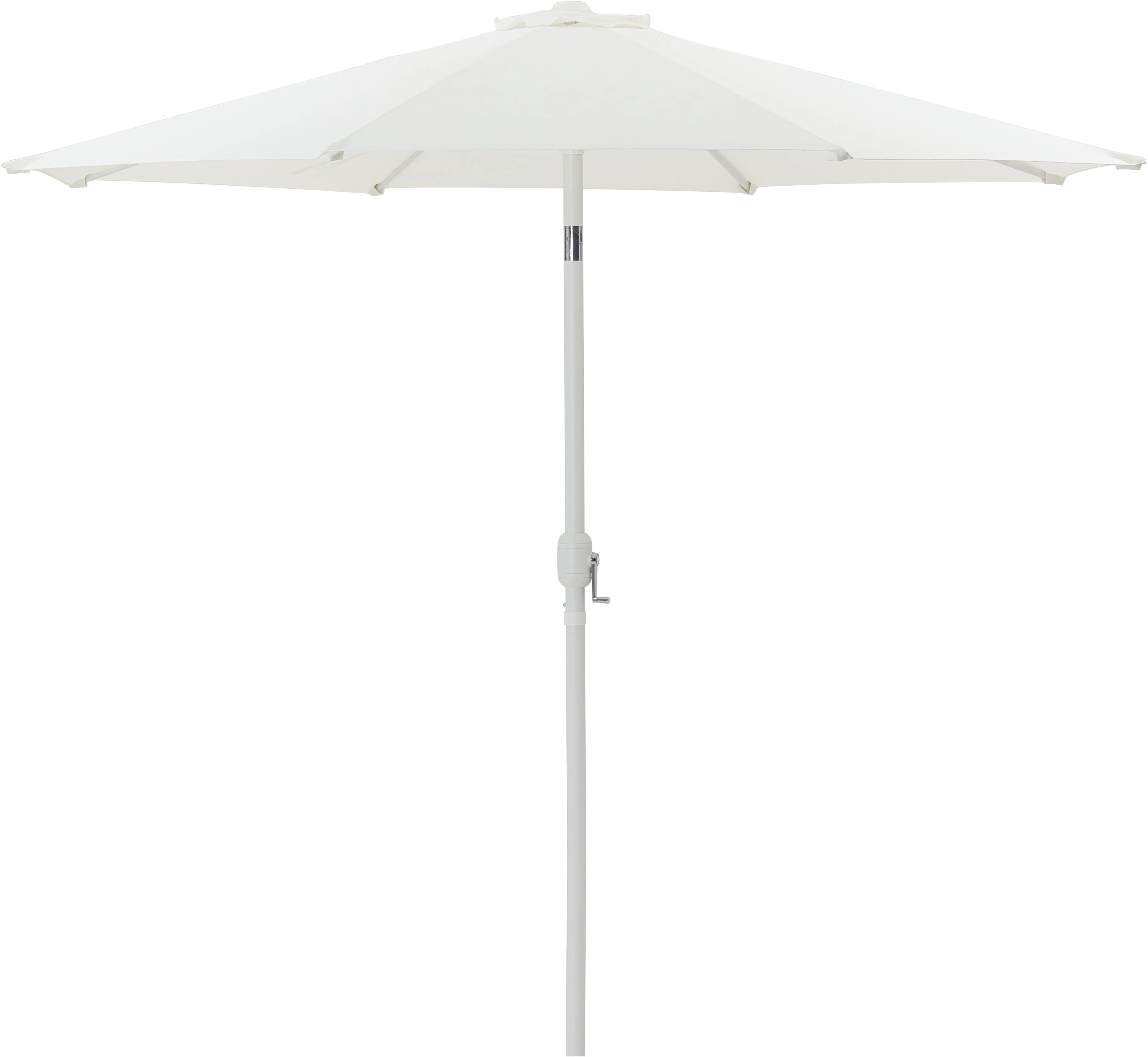 Fiji White Patio Umbrella with White Aluminum Base Set-5
