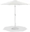 Fiji White Patio Umbrella with White Aluminum Base Set