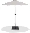 Fiji Beige Patio Umbrella with Black Aluminum Base Set