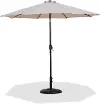 Fiji Beige Patio Umbrella with Black Aluminum Base Set