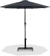 Fiji Black Patio Umbrella with Black Aluminum Base Set