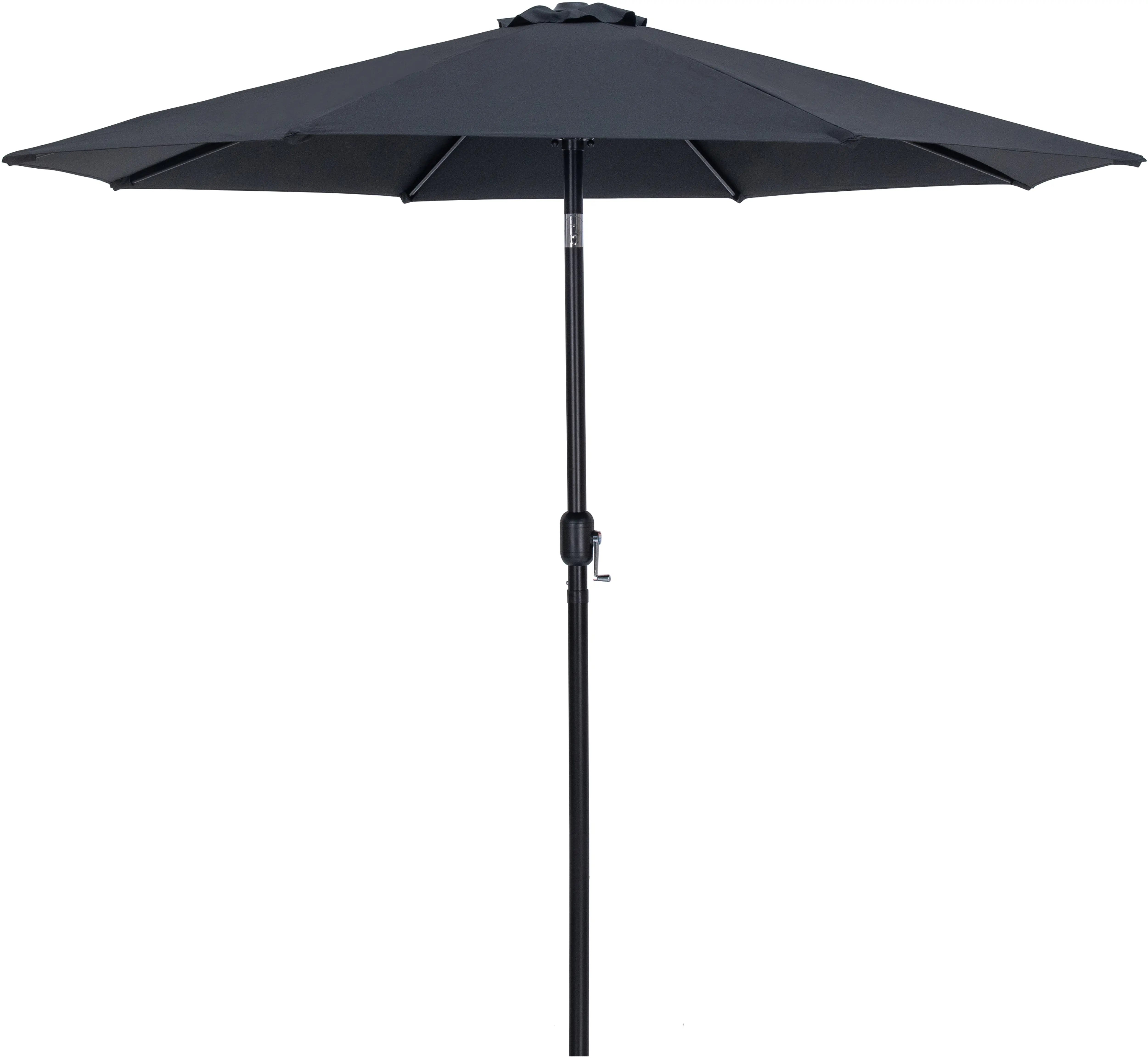 Fiji Black Patio Umbrella with Black Aluminum Base Set-5