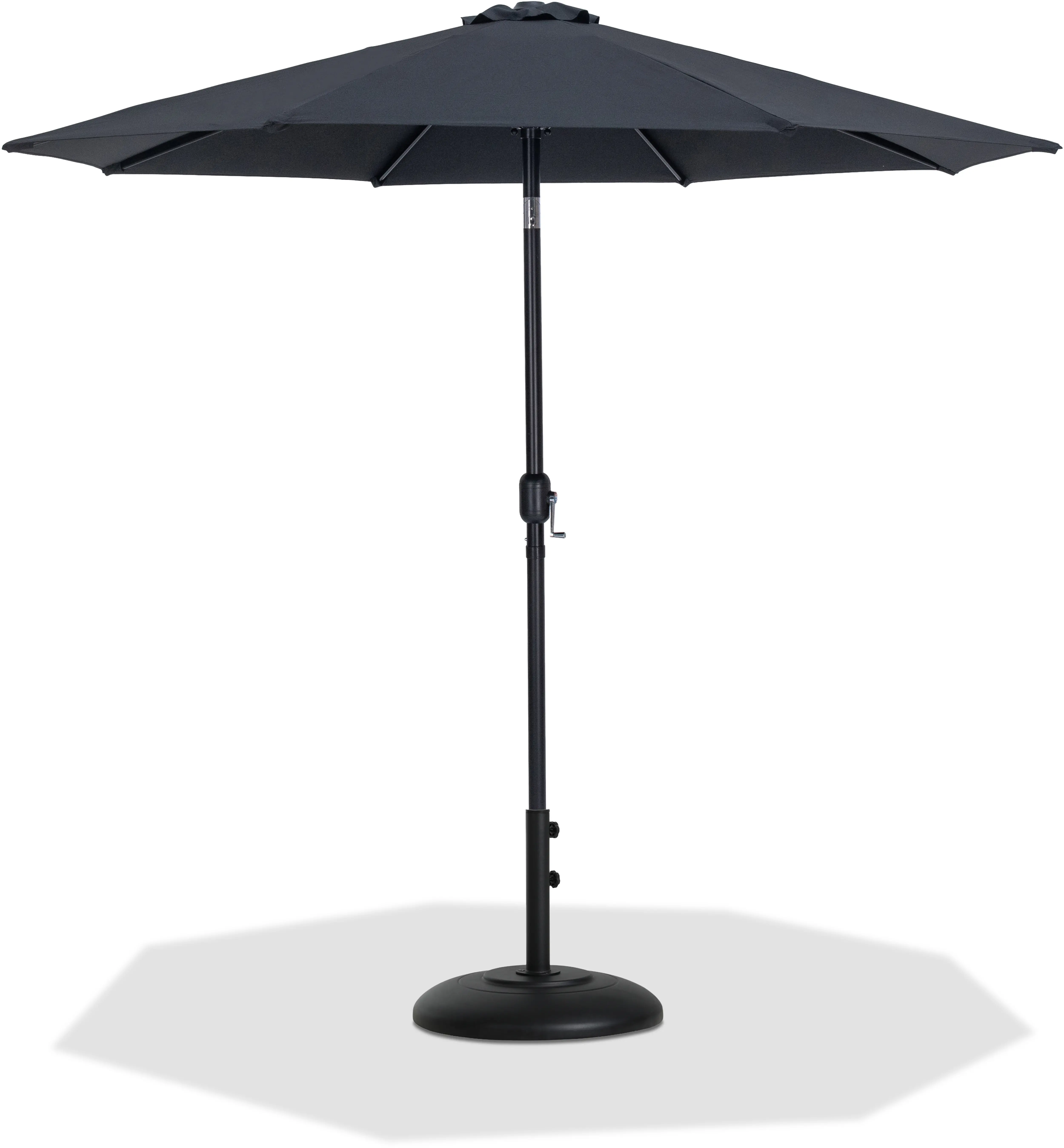 Fiji Black Patio Umbrella with Black Aluminum Base Set-1