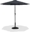 Fiji Black Patio Umbrella with Black Aluminum Base Set