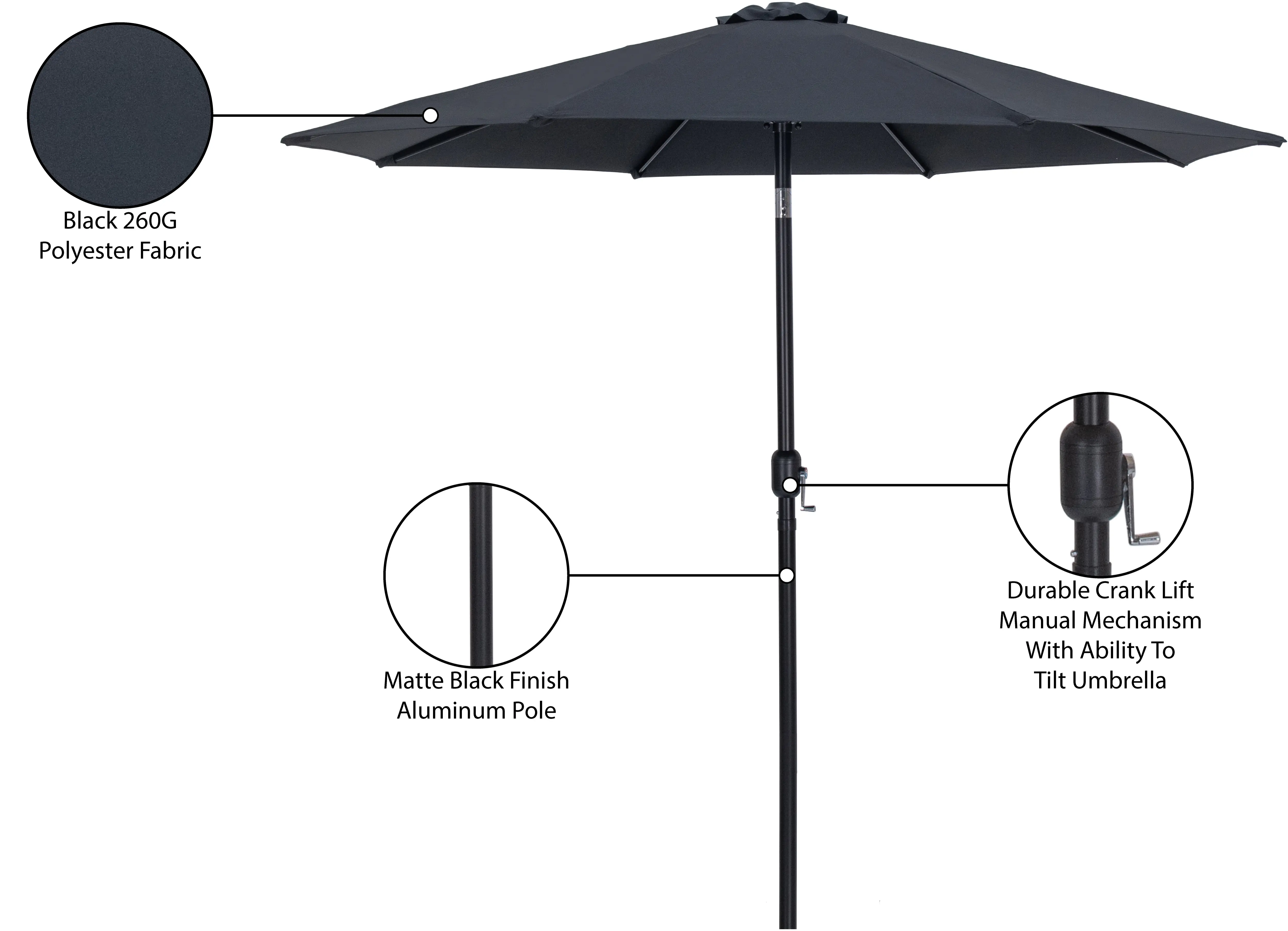 Fiji Black Patio Umbrella-10