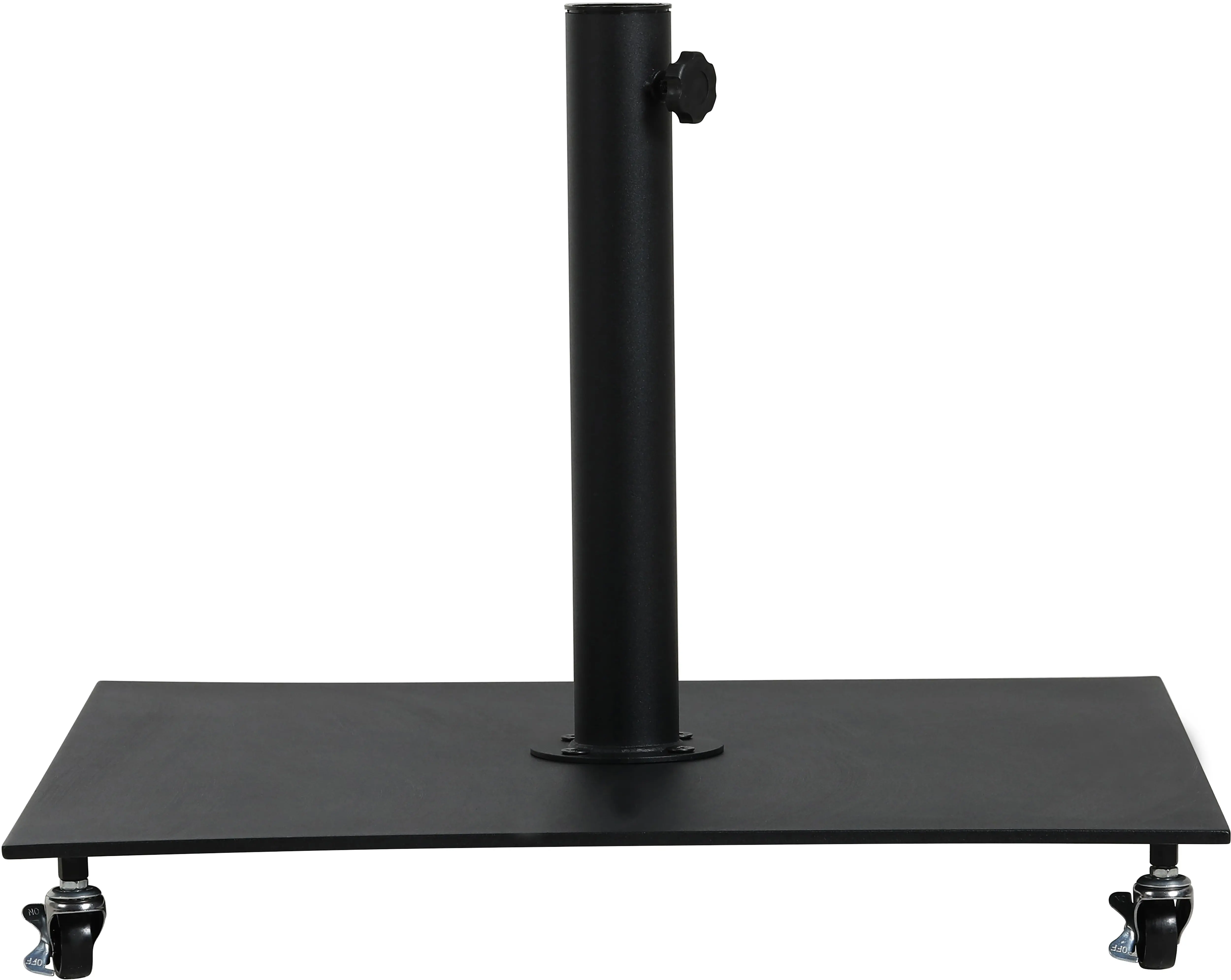 Fiji White Patio Umbrella with Black Aluminum Base Set-11