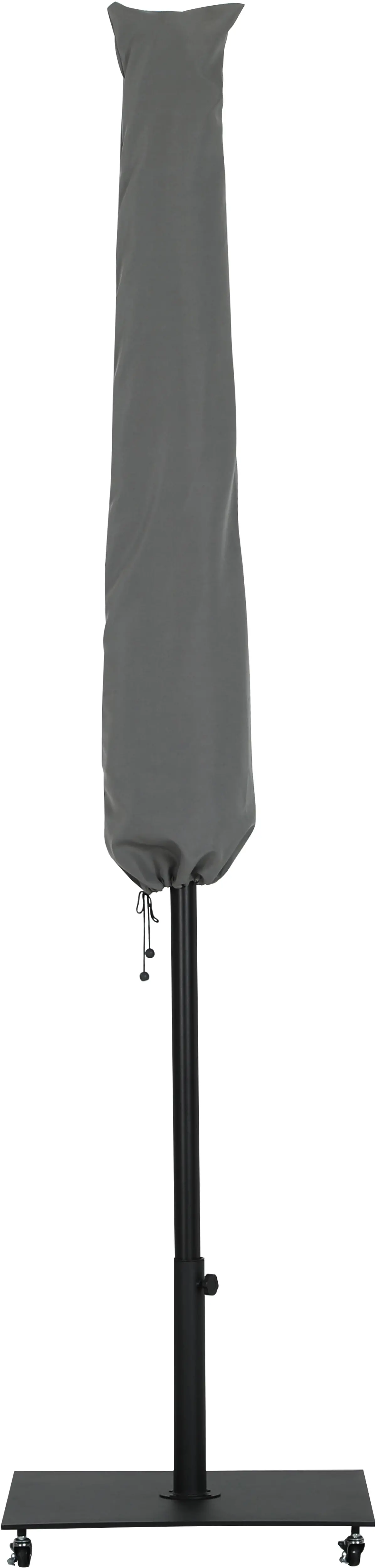 Fiji White Patio Umbrella with Black Aluminum Base Set-4