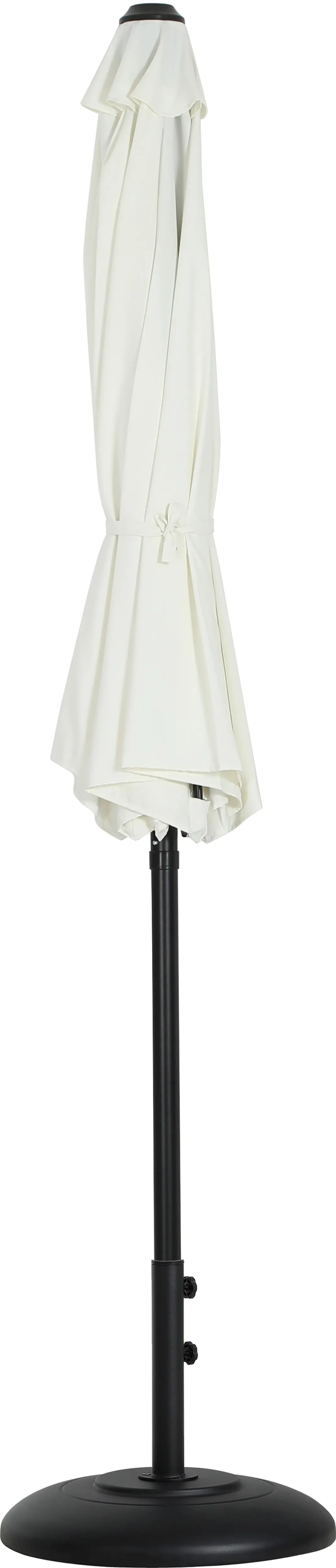 Fiji White Patio Umbrella with Black Aluminum Base Set-3
