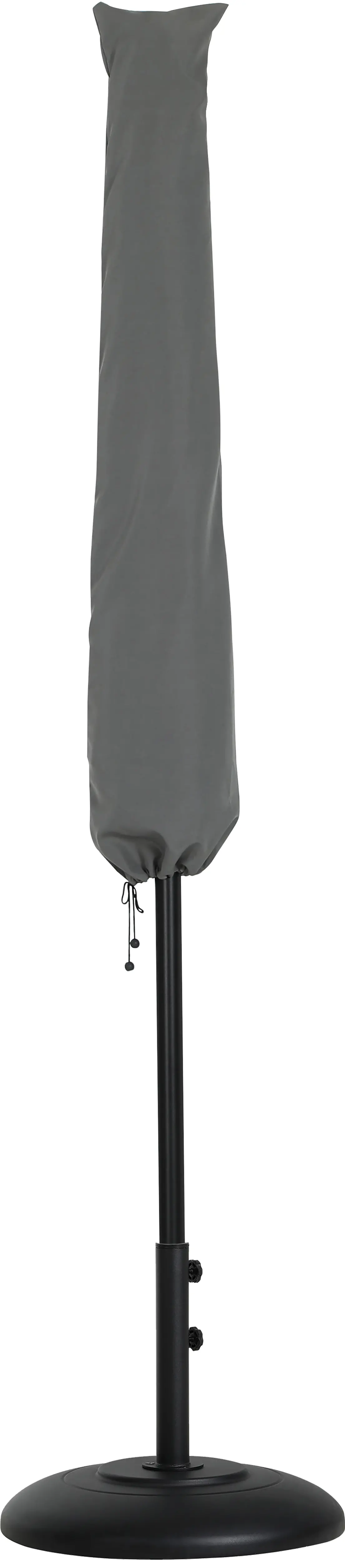 Fiji White Patio Umbrella with Black Aluminum Base Set-4