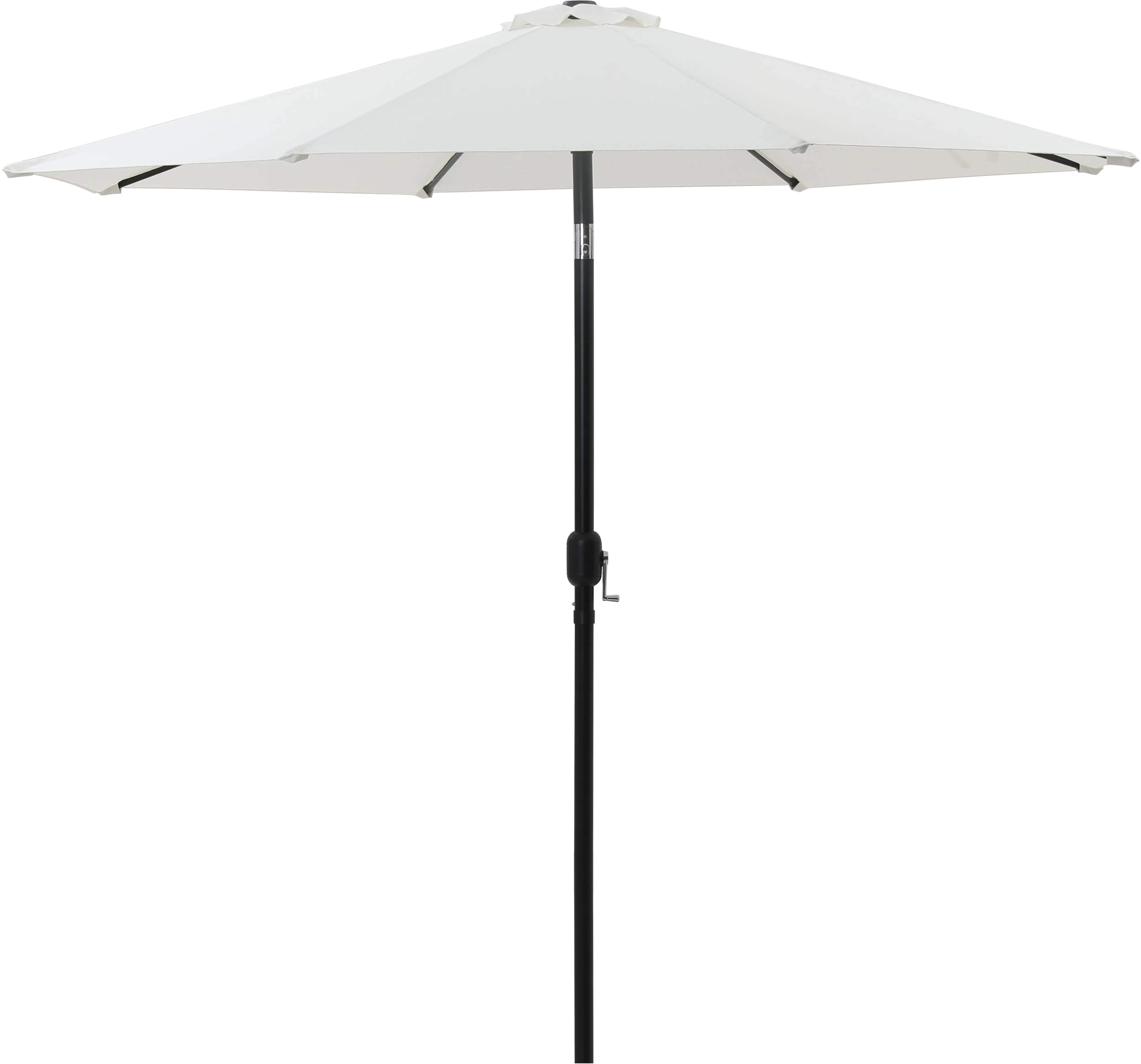 Fiji White Patio Umbrella with Black Aluminum Base Set-5