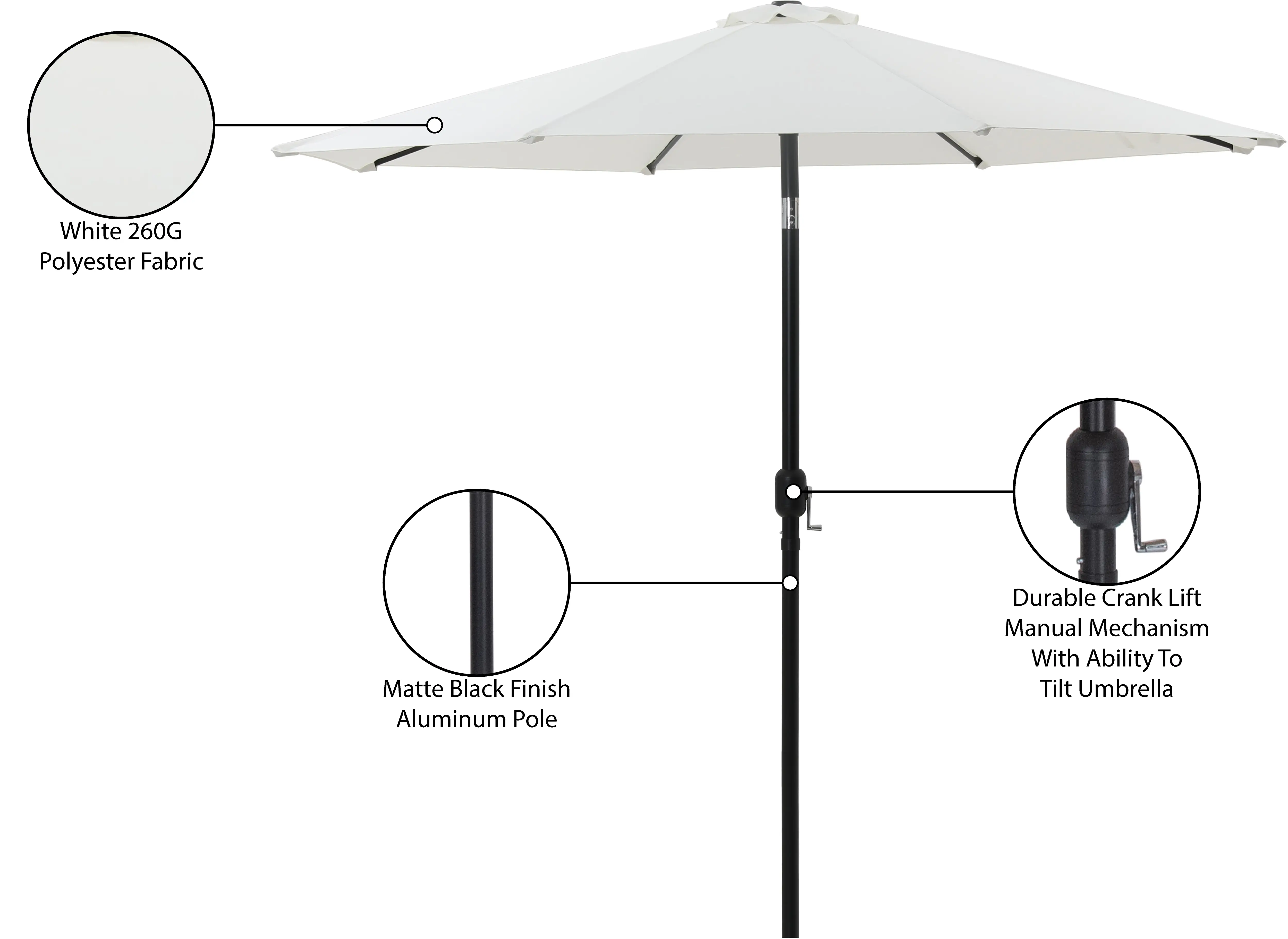 Fiji White Patio Umbrella-10