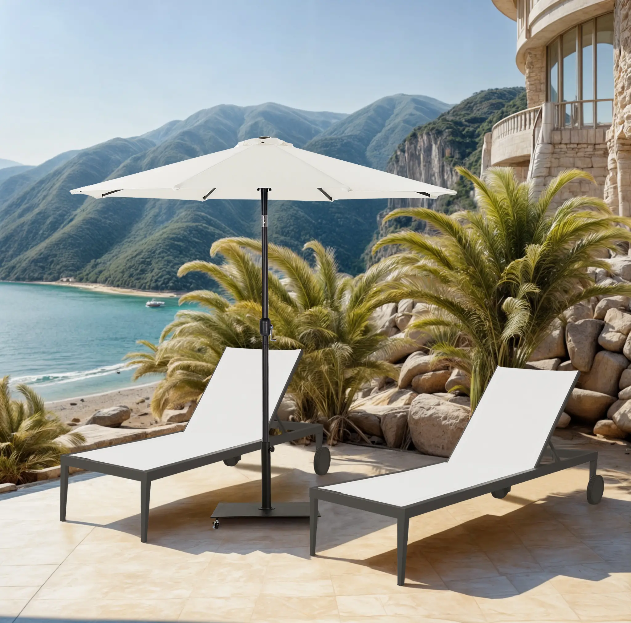 Fiji White Patio Umbrella-2