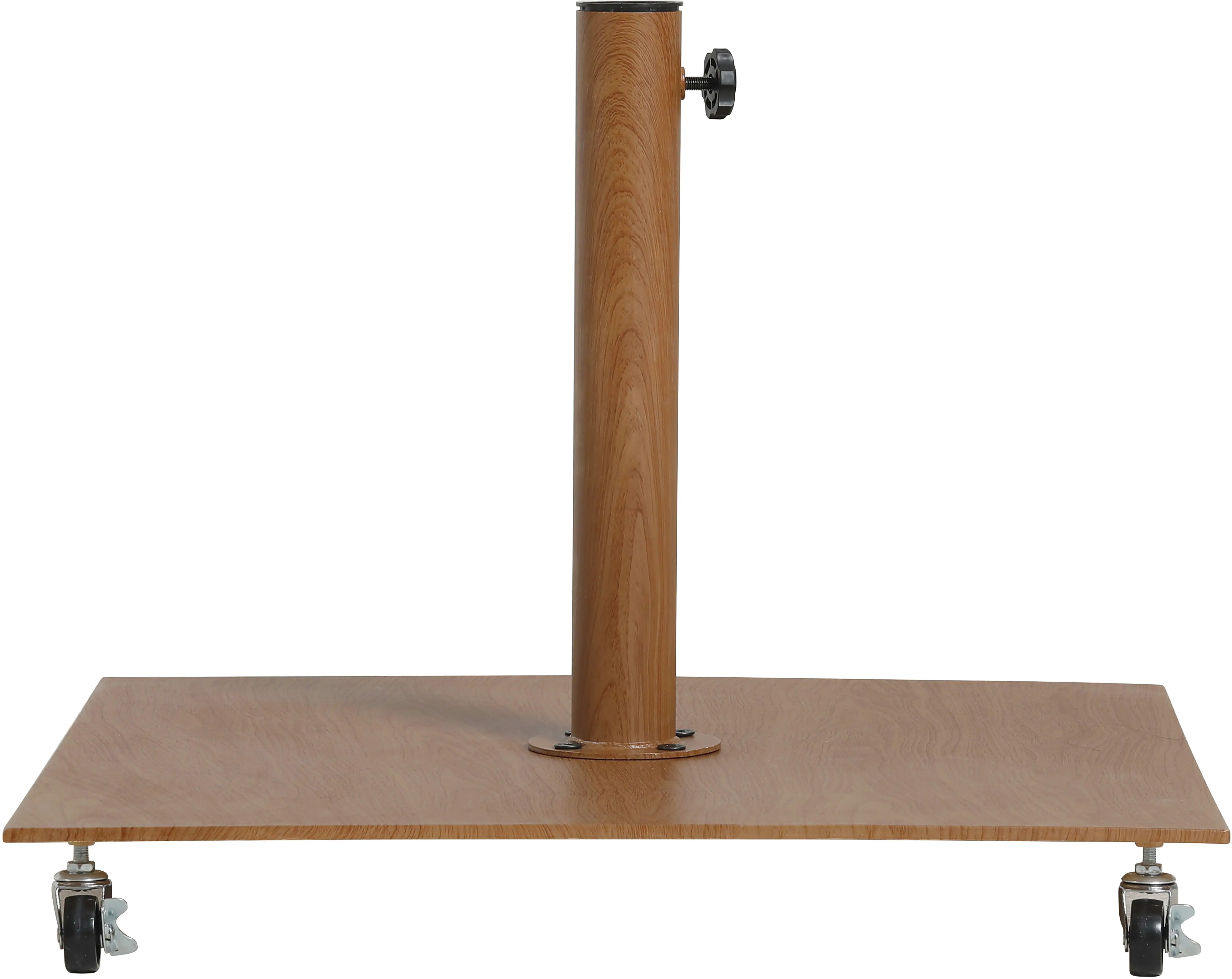 Amalfi Beige Patio Umbrella with Teak Aluminum Base Set-8