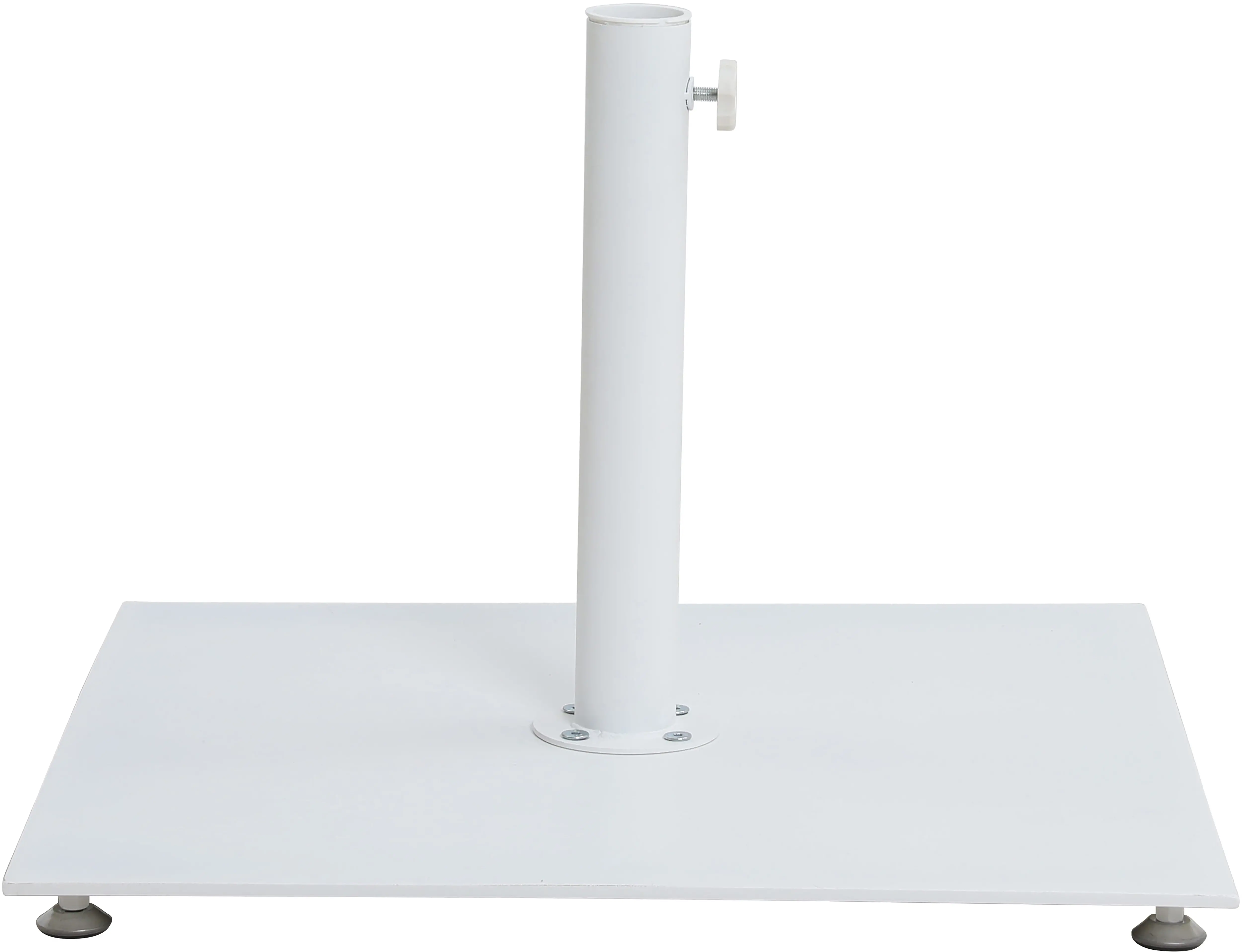 Amalfi Beige Patio Umbrella with White Aluminum Base Set-12