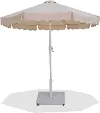 Amalfi Beige Patio Umbrella with White Aluminum Base Set