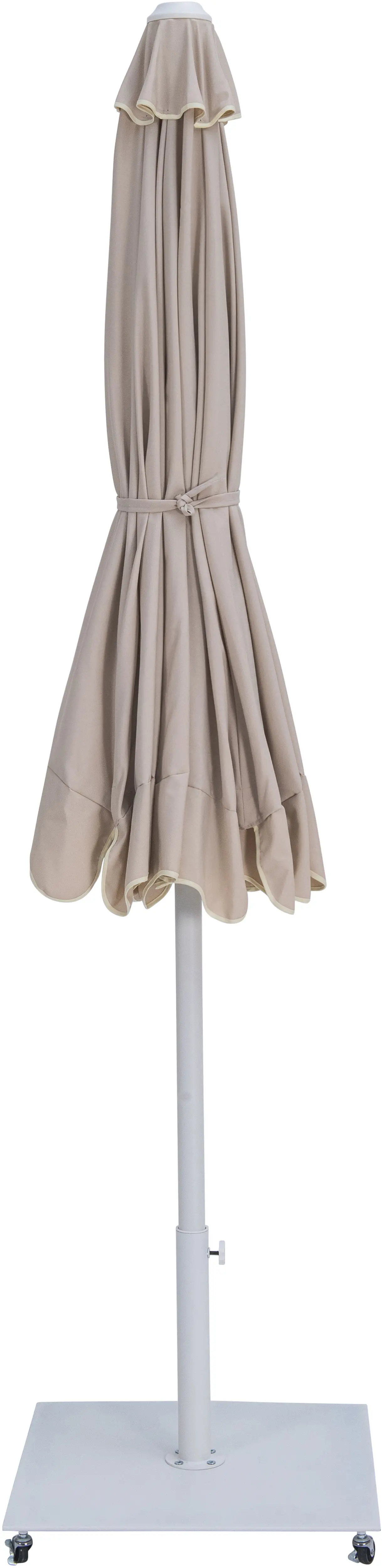 Amalfi Beige Patio Umbrella with White Aluminum Base Set-3