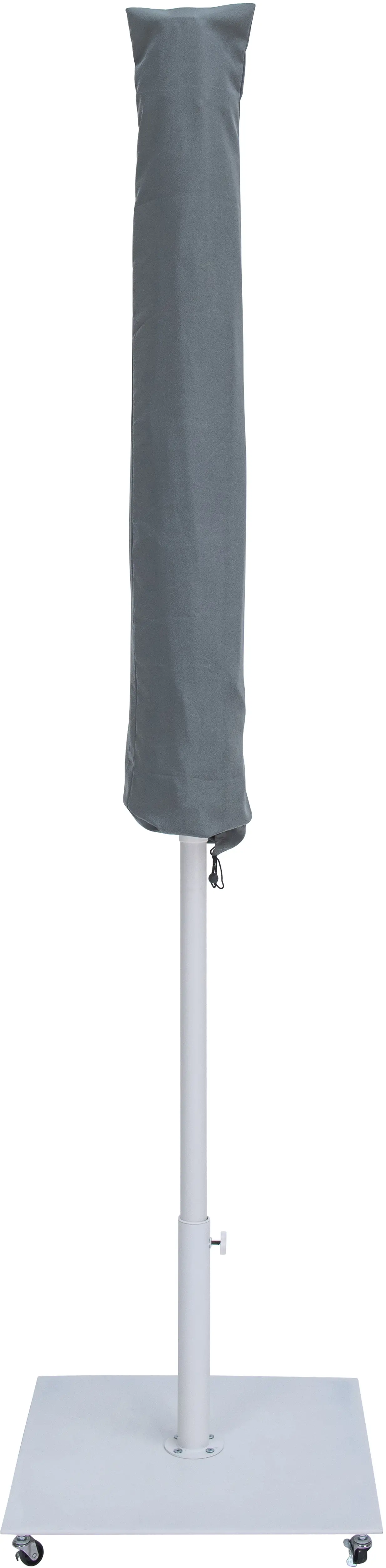 Amalfi Beige Patio Umbrella with White Aluminum Base Set-4