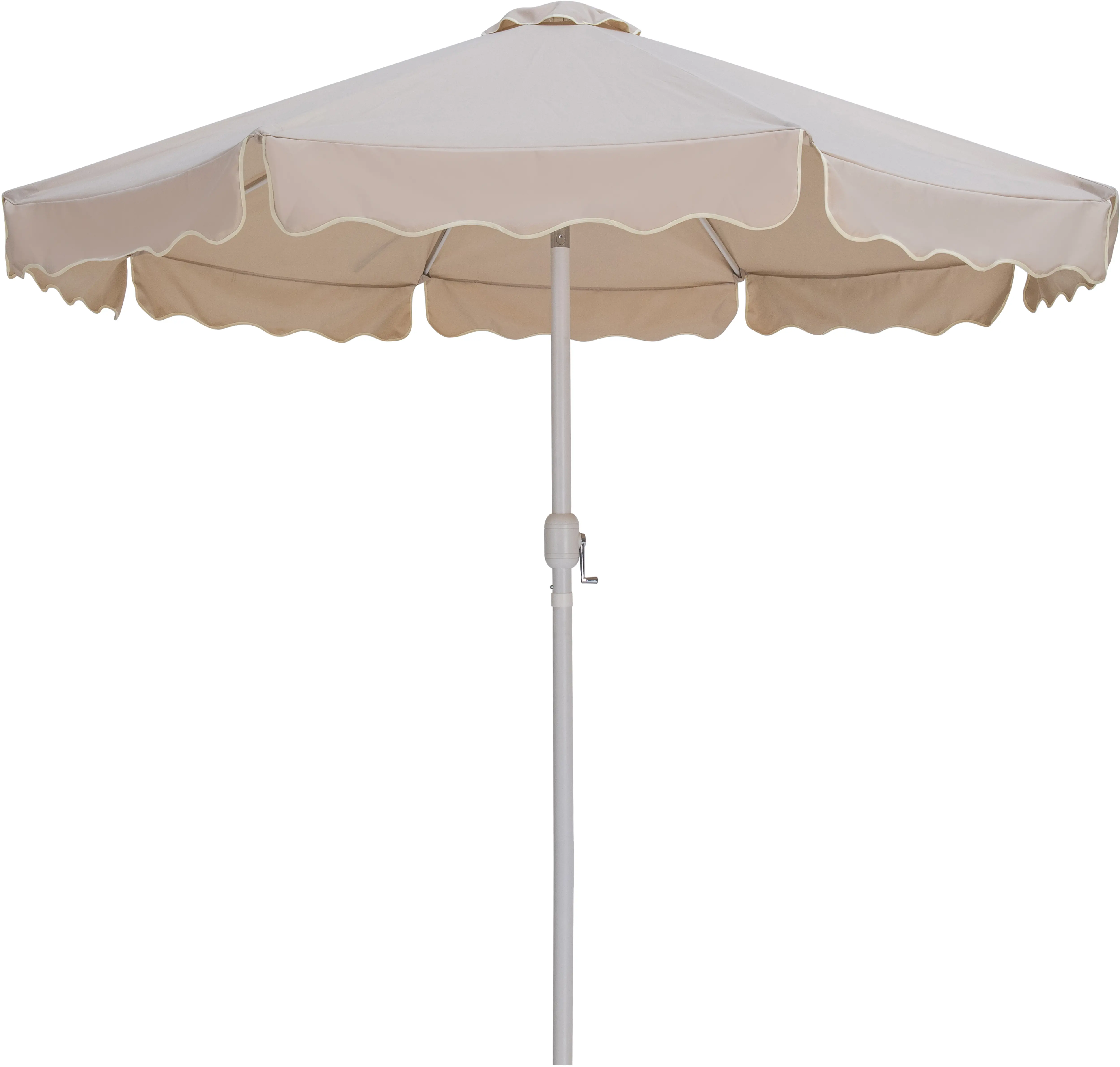 Amalfi Beige Patio Umbrella with White Aluminum Base Set-5