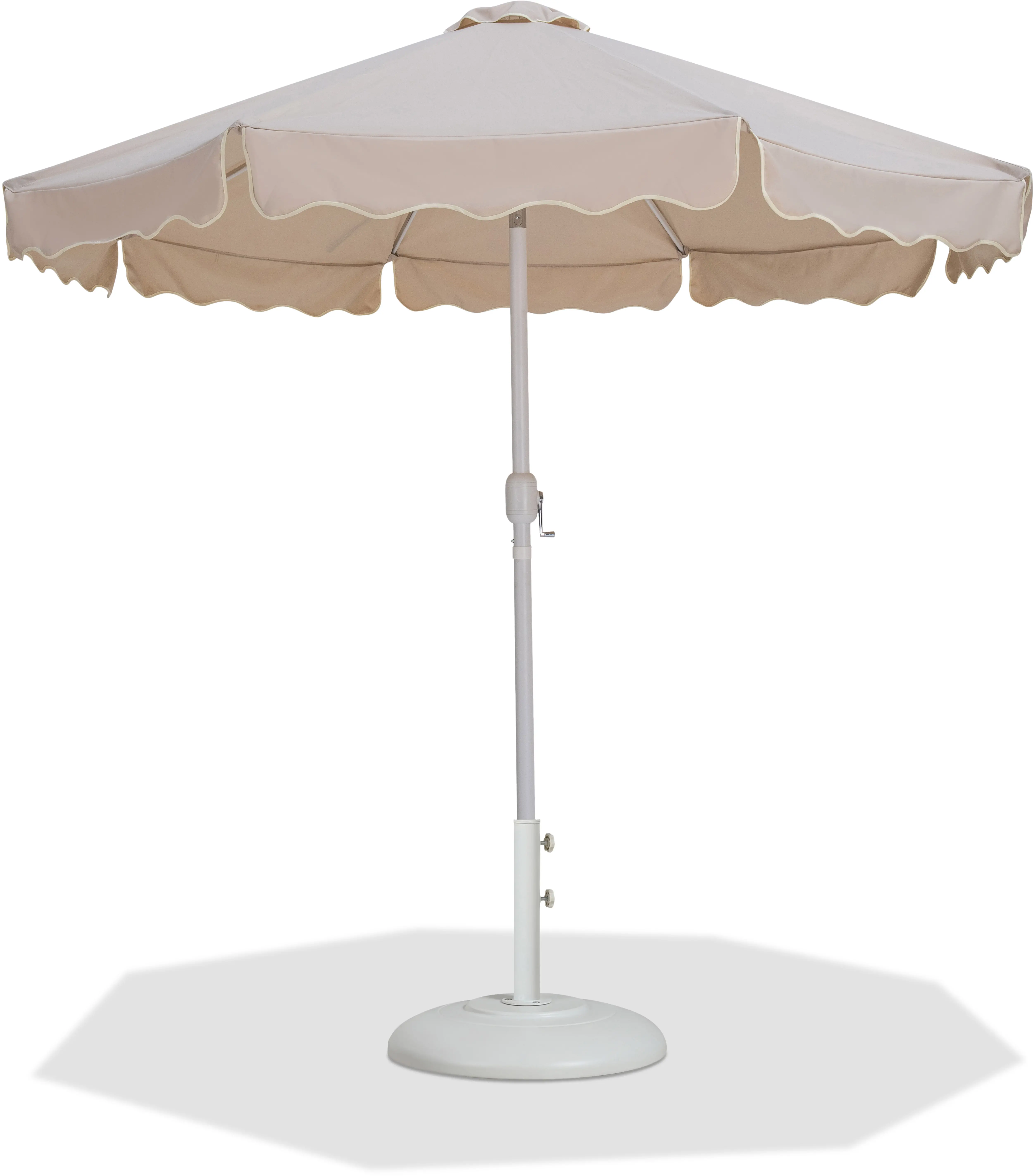 Amalfi Beige Patio Umbrella with White Aluminum Base Set-1
