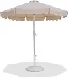 Amalfi Beige Patio Umbrella with White Aluminum Base Set