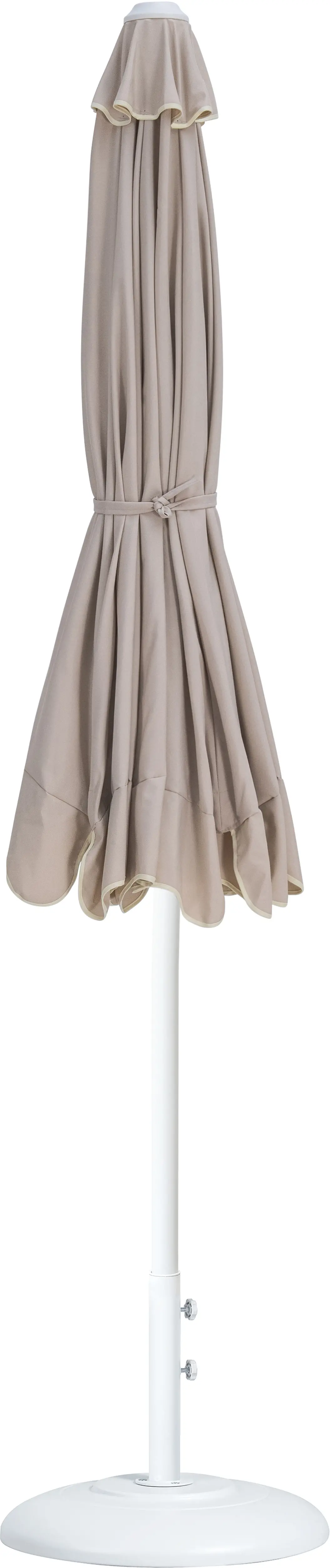 Amalfi Beige Patio Umbrella with White Aluminum Base Set-3