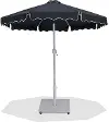 Amalfi Black Patio Umbrella with White Aluminum Base Set