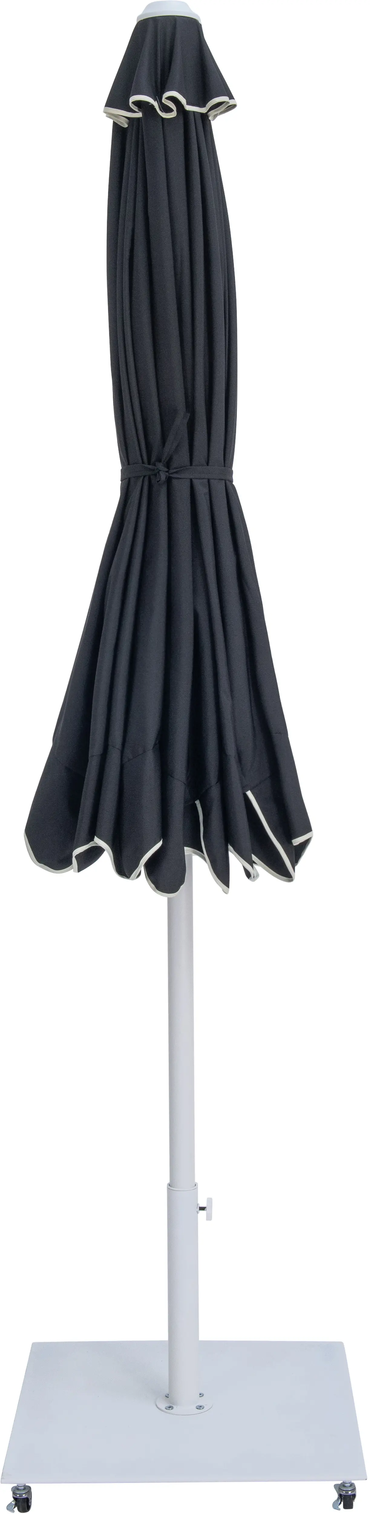 Amalfi Black Patio Umbrella with White Aluminum Base Set-3