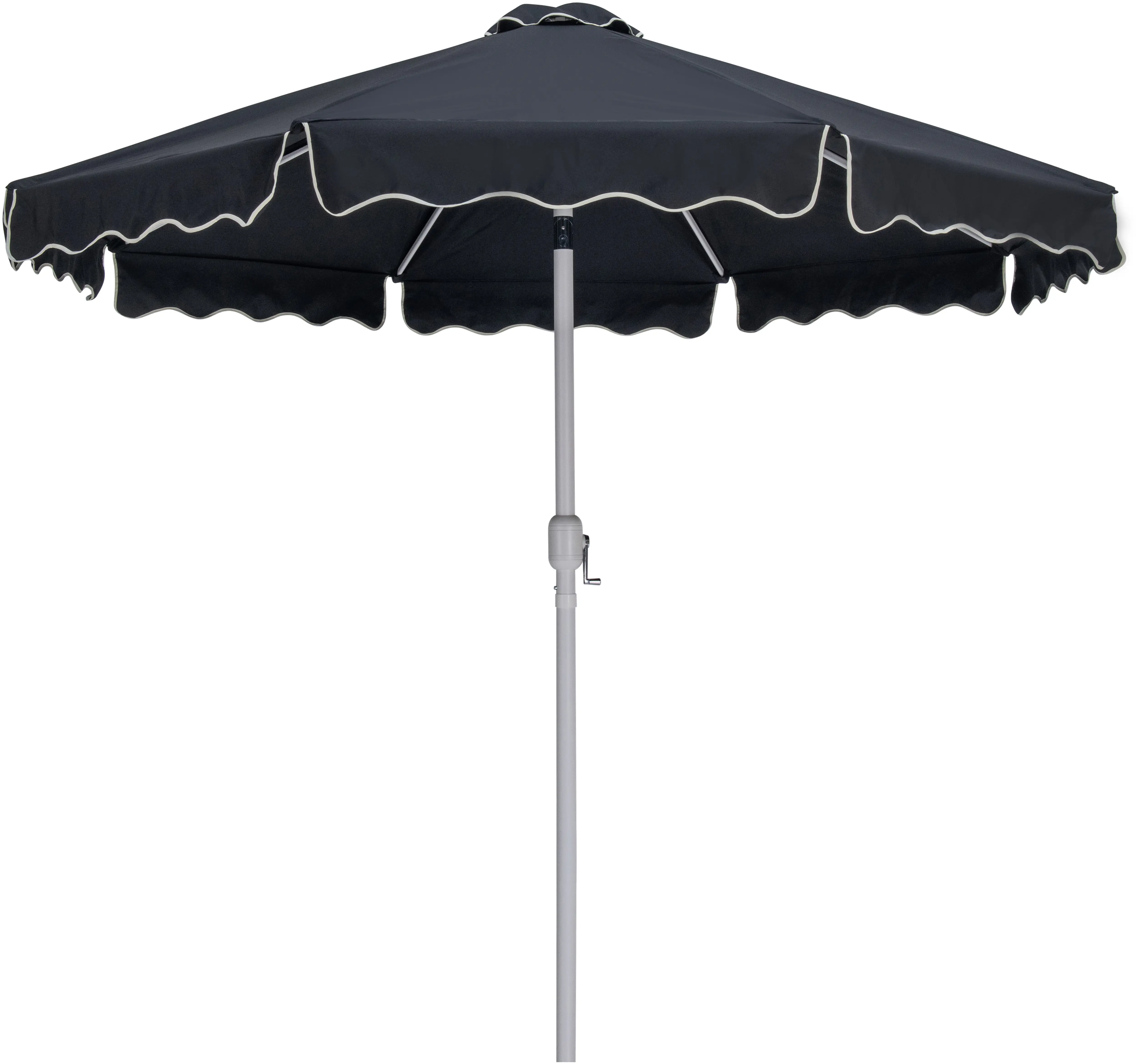 Amalfi Black Patio Umbrella with White Aluminum Base Set-5