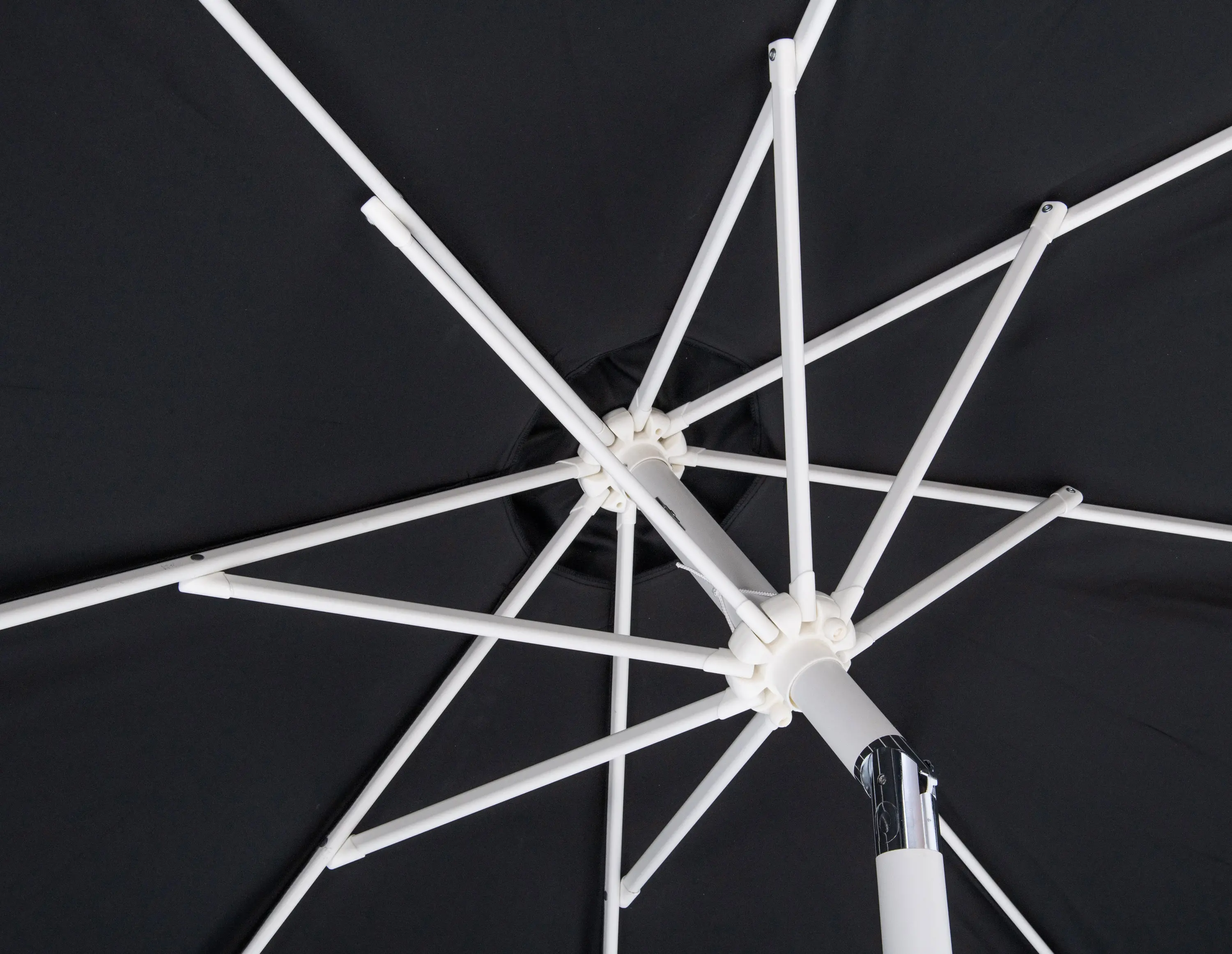 Amalfi Black Patio Umbrella with White Aluminum Base Set-6
