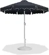 Amalfi Black Patio Umbrella with White Aluminum Base Set