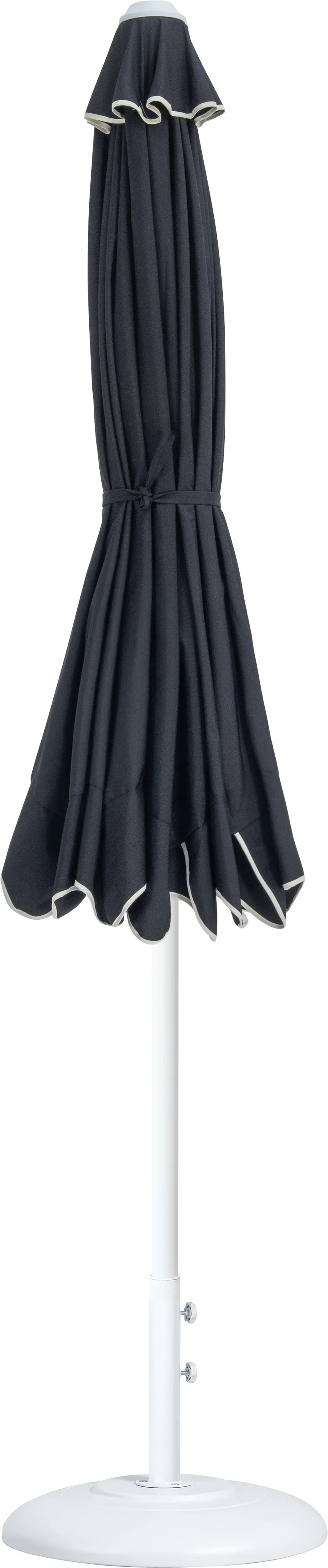 Amalfi Black Patio Umbrella with White Aluminum Base Set-3