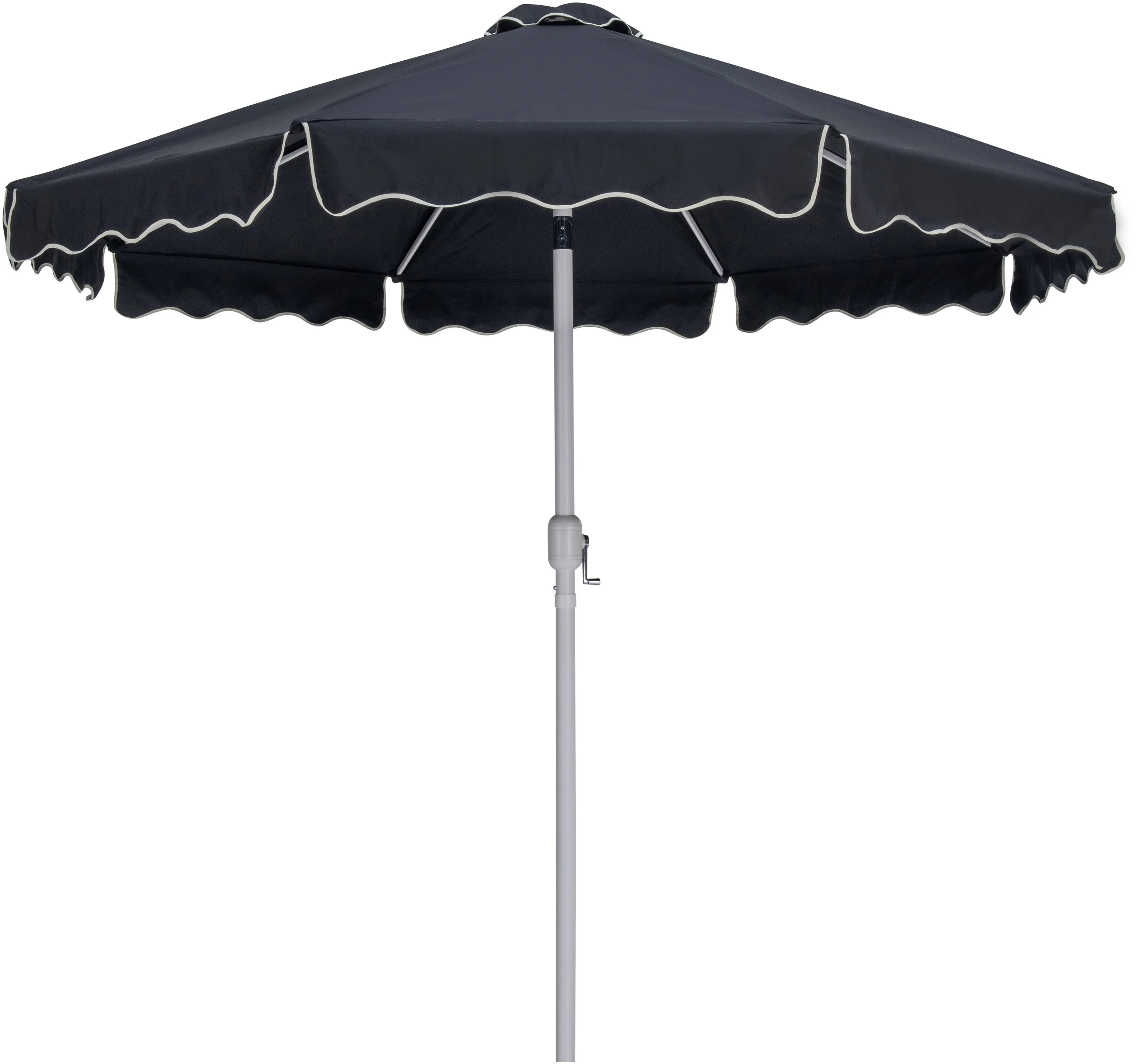 Amalfi Black Patio Umbrella with White Aluminum Base Set-5