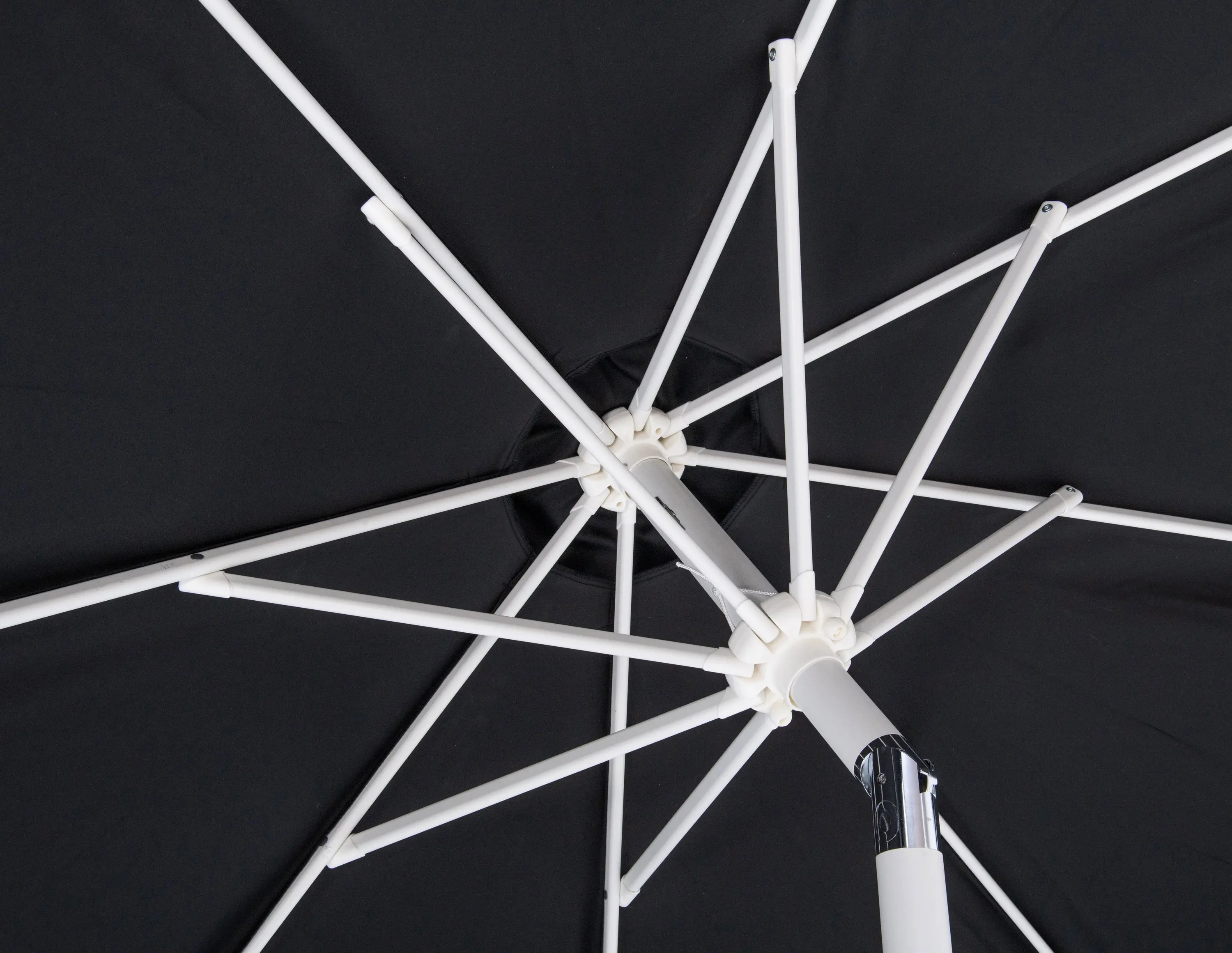 Amalfi Black Patio Umbrella with White Aluminum Base Set-6