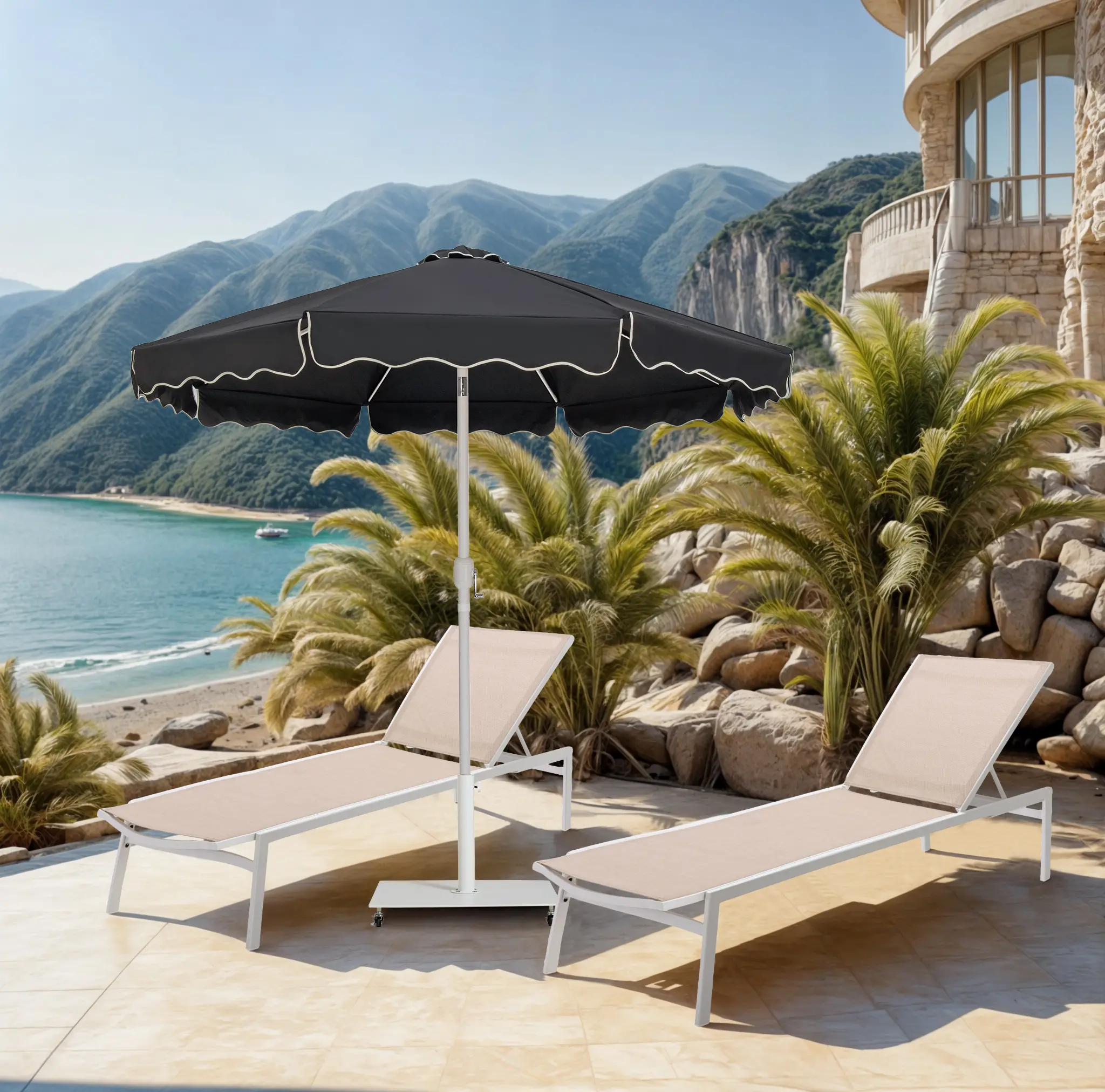 Amalfi Black Patio Umbrella-2
