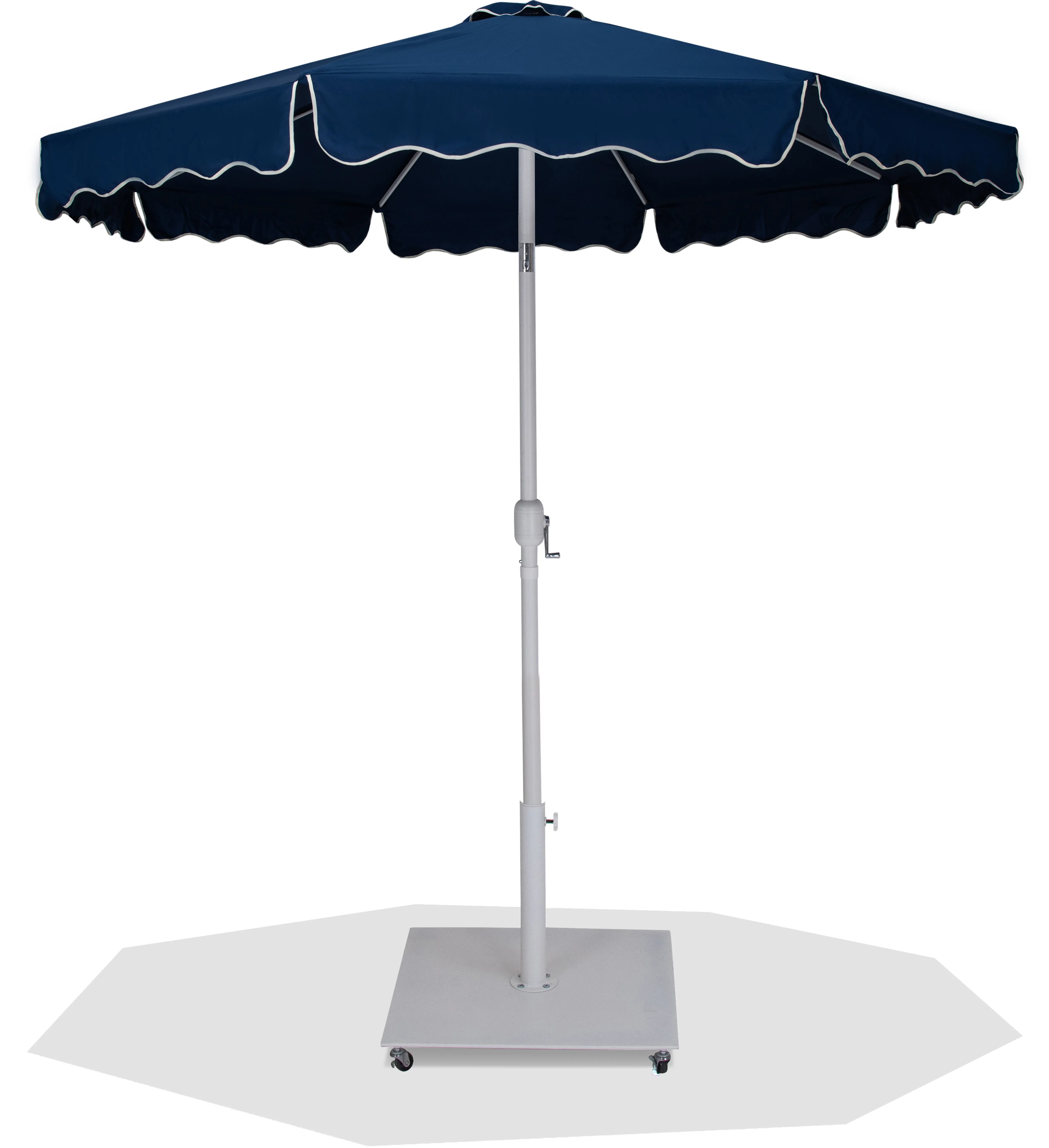 Amalfi Navy Patio Umbrella with White Aluminum Base Set-1