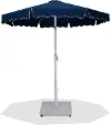 Amalfi Navy Patio Umbrella with White Aluminum Base Set