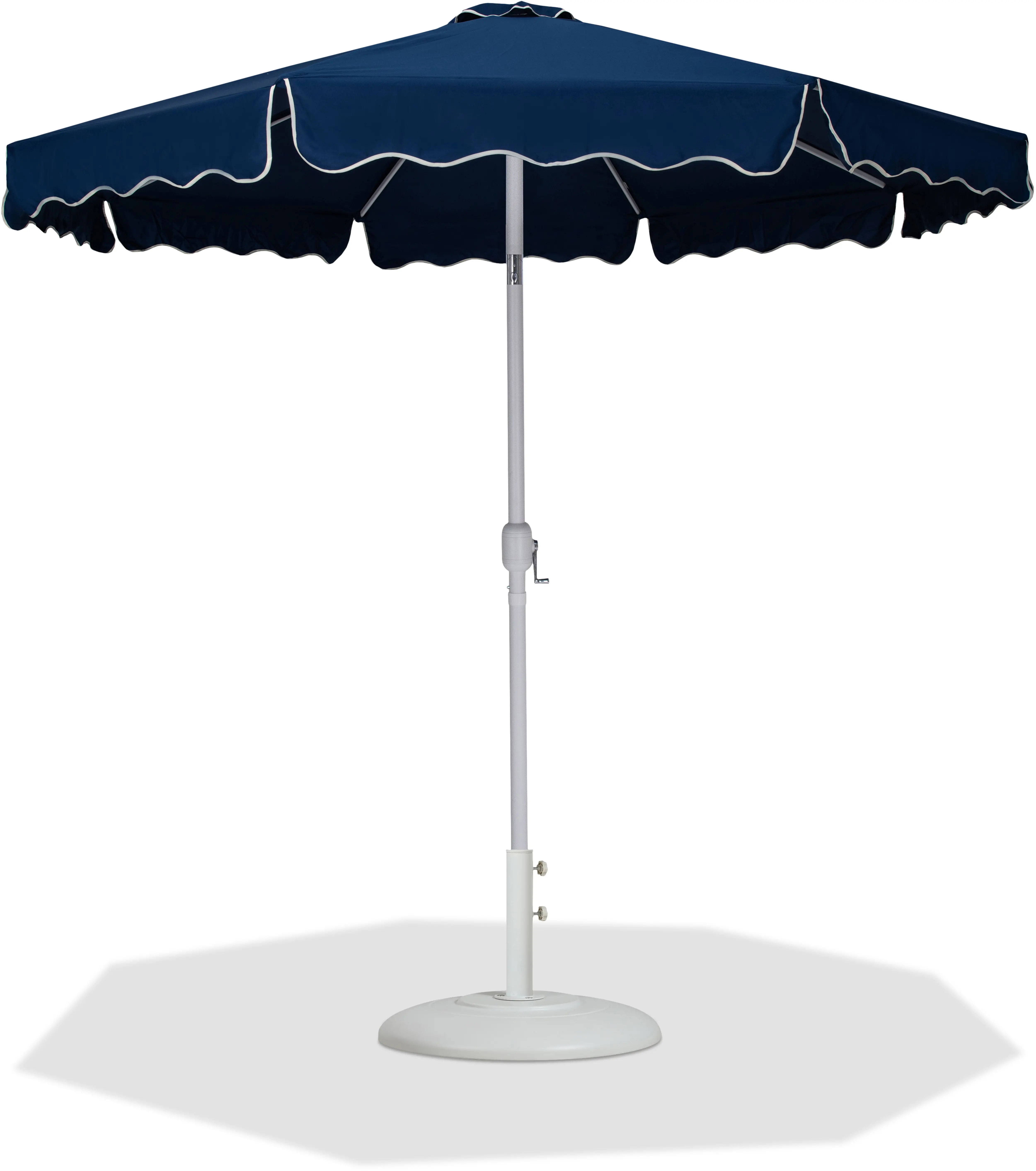 Amalfi Navy Patio Umbrella with White Aluminum Base Set-1