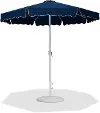 Amalfi Navy Patio Umbrella with White Aluminum Base Set