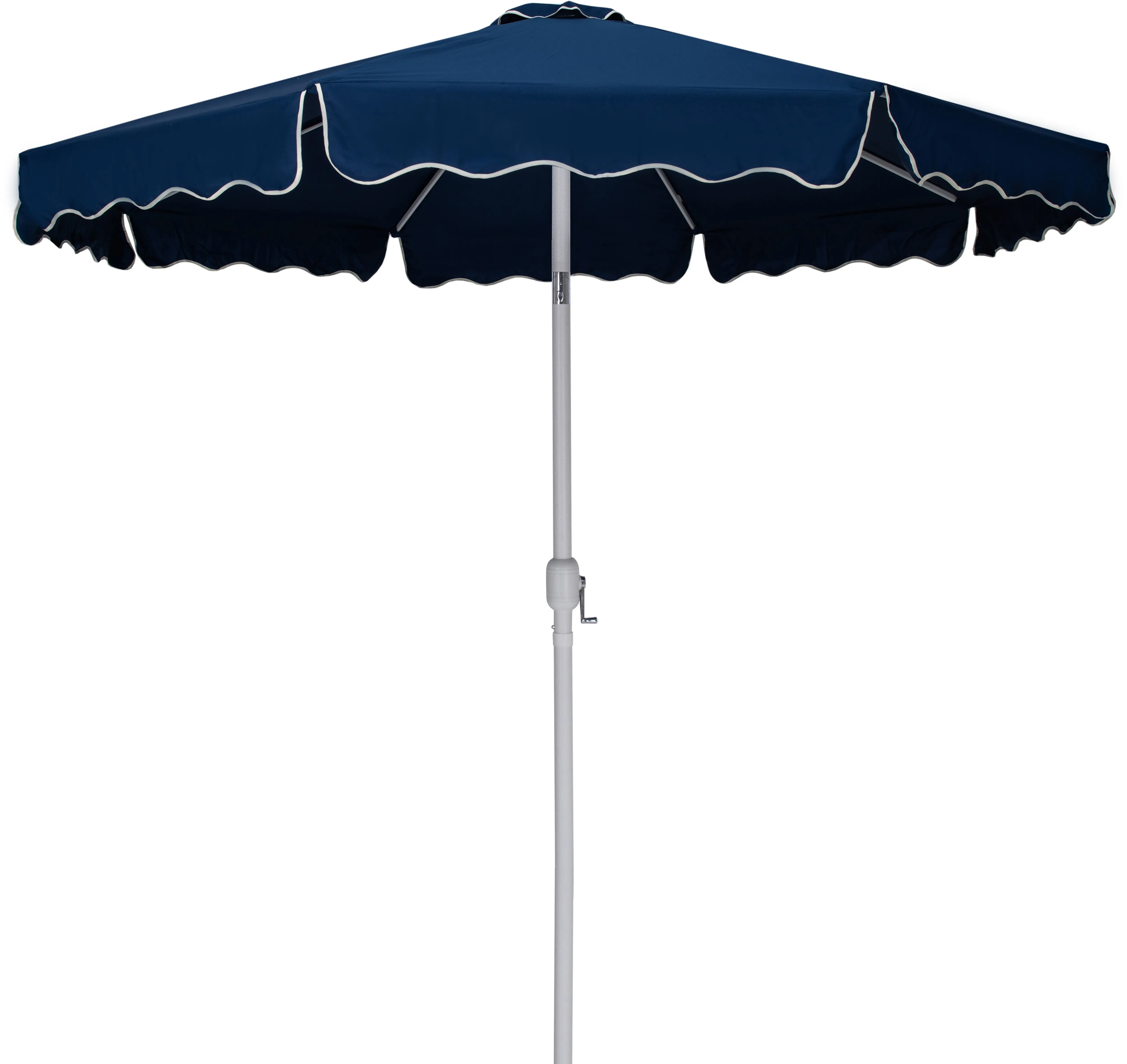 Amalfi Navy Patio Umbrella with White Aluminum Base Set-5