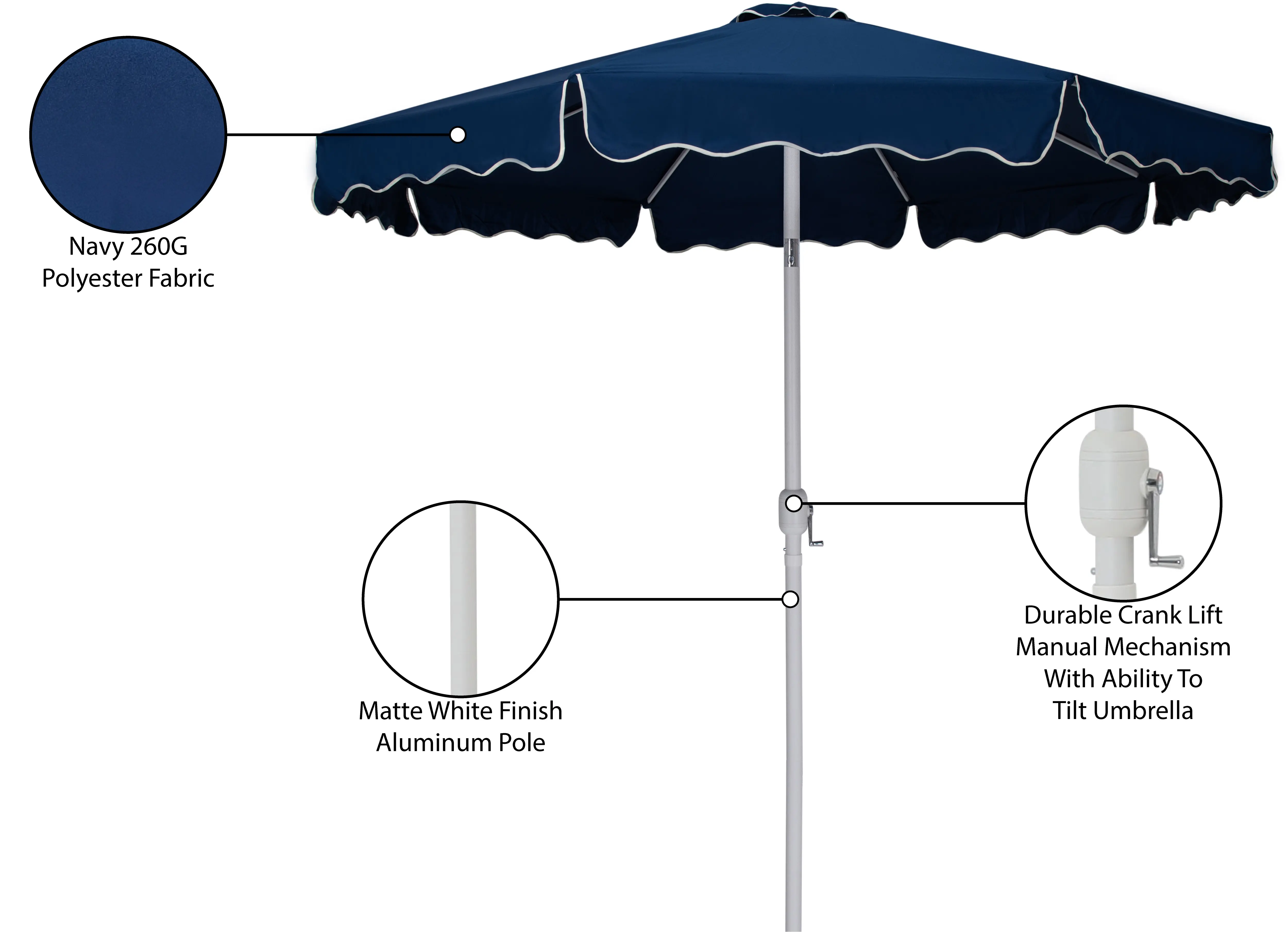 Amalfi Navy Patio Umbrella-10